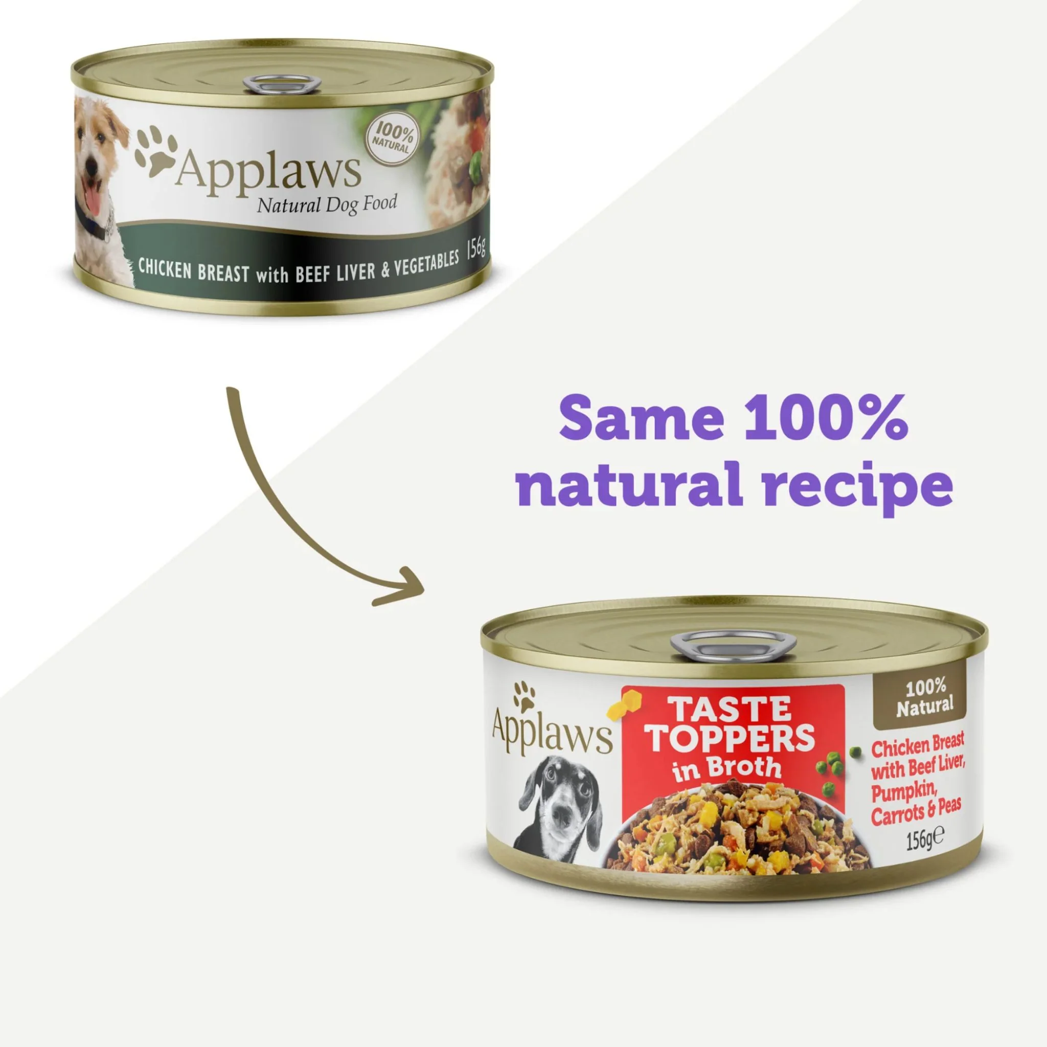Applaws Taste Toppers Dog Wet Food In Broth With Chicken & Beef - 156g - Image 2