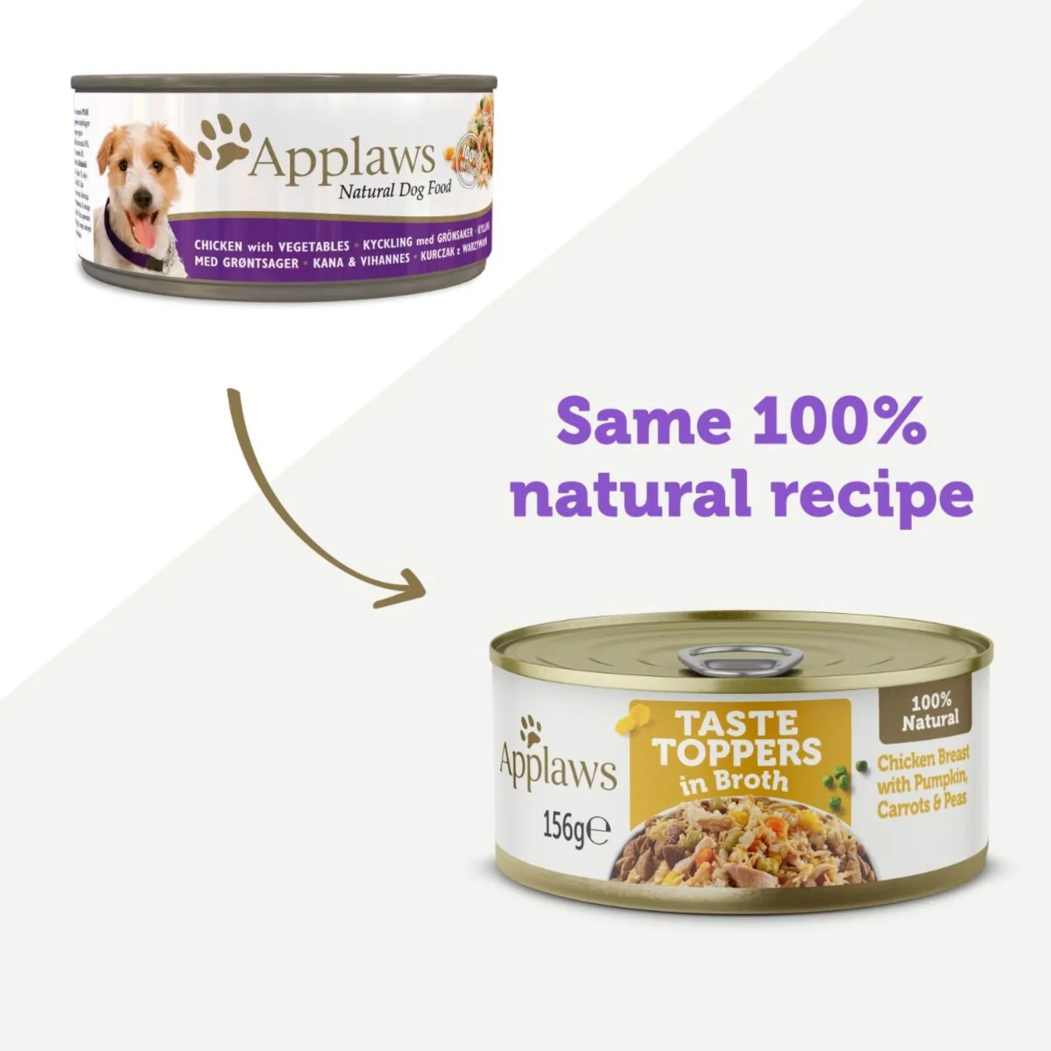 Applaws Taste Toppers Dog Wet Food In Broth Chicken With Vegetables - 156g - Image 2