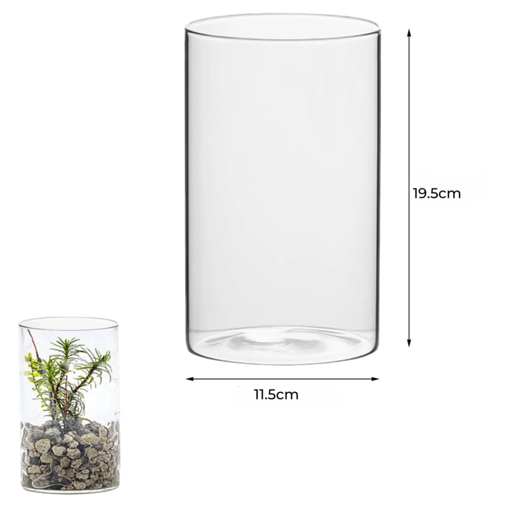 Aqualife Mini Cylindrical Bowl Tank For Small Fish - 19.5cmX11.5cm - Image 2