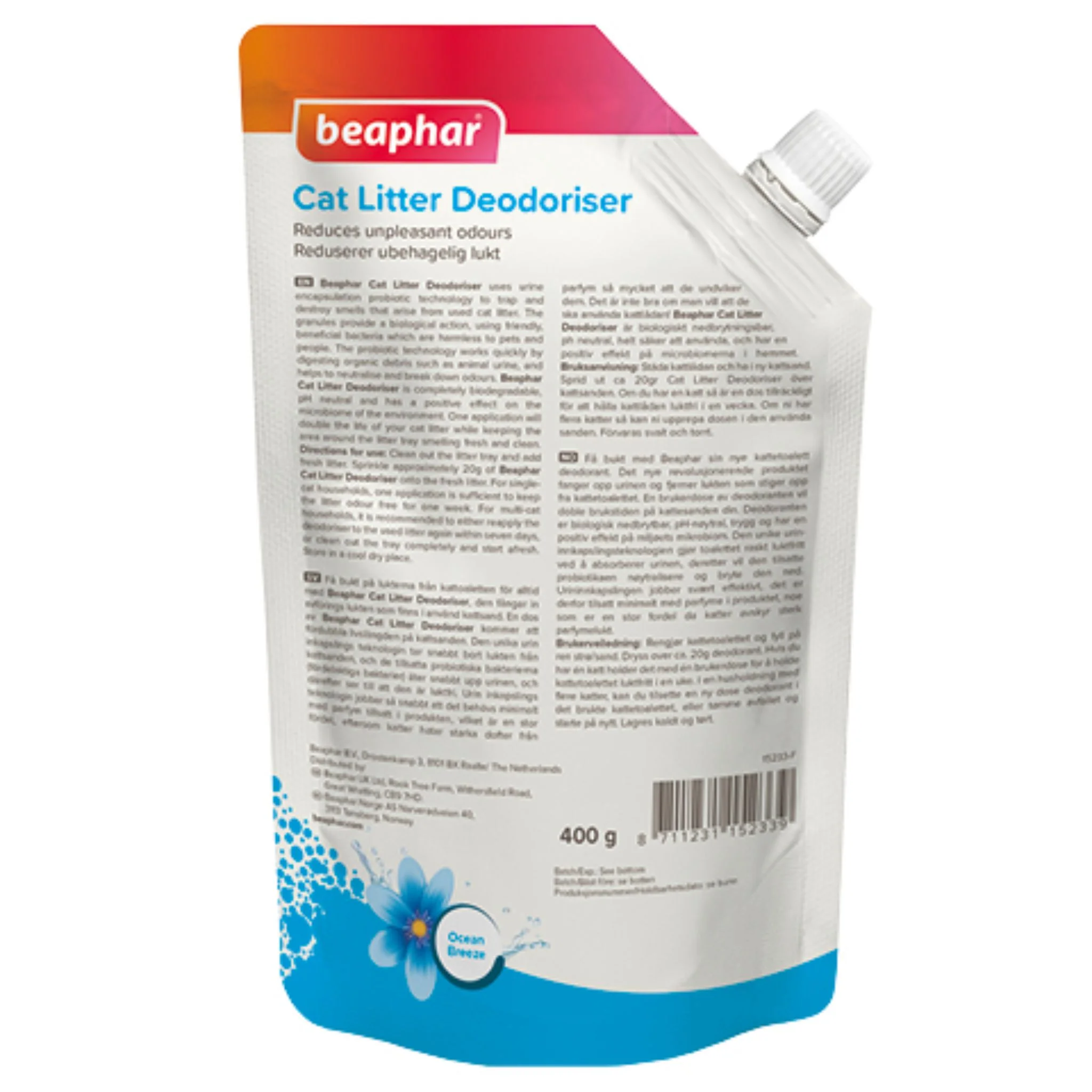 Beaphar Cat Litter Deodoriser Odour Killer Multi Fresh Ocean Breeze – 400g - Image 3