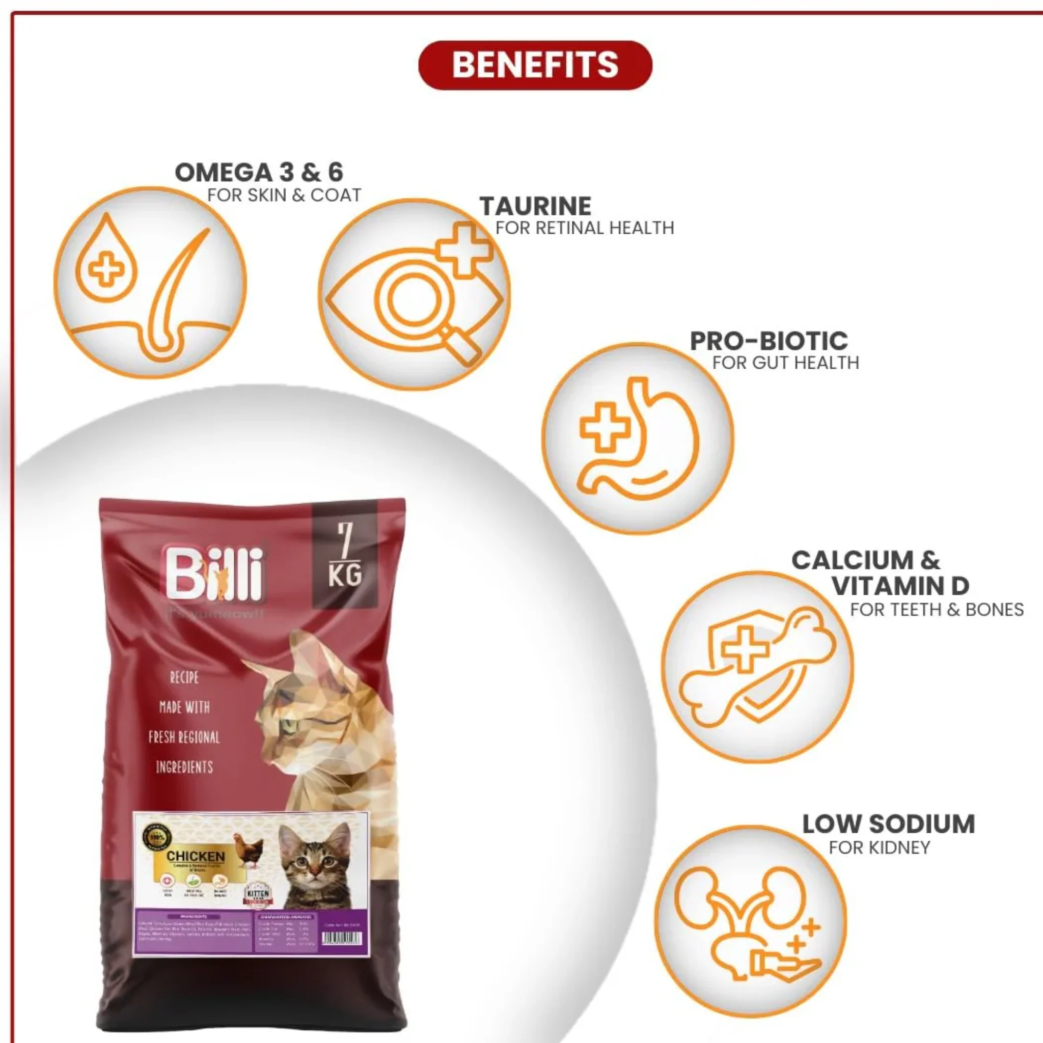 Billi Kitten Real Chicken Cat Dry Food - Image 3