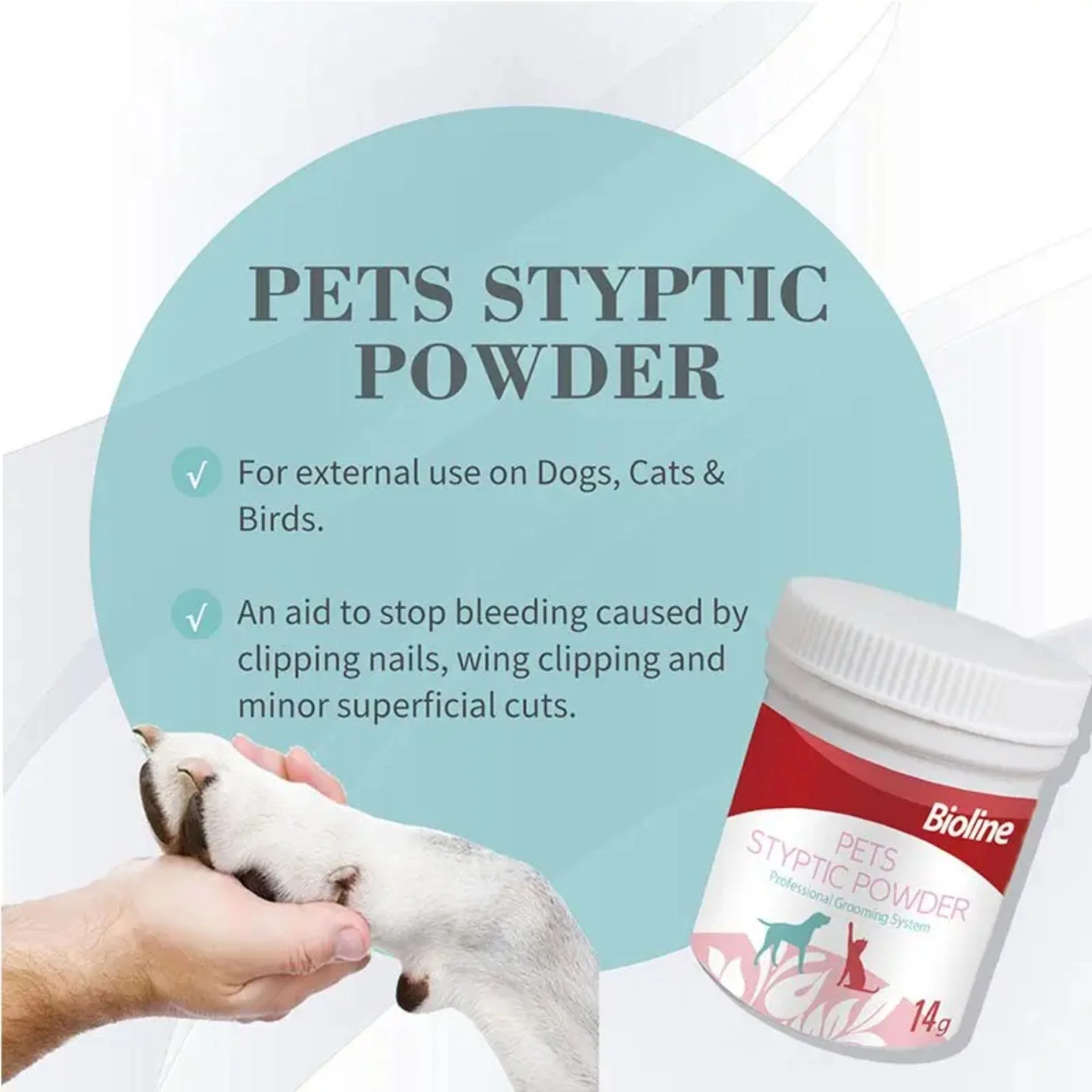 Bioline Blood Stopper Styptic Powder First Aid For Pets - Image 3