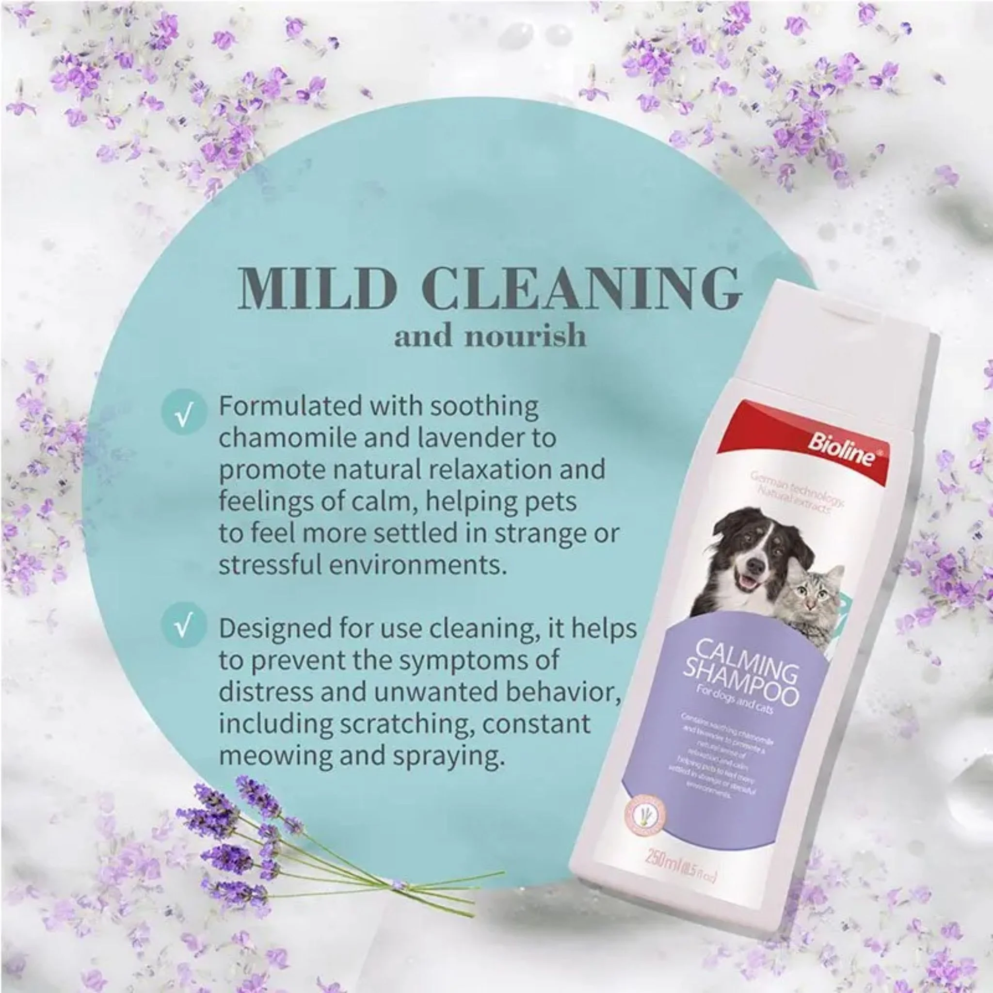 Bioline Calming Dog & Cat Shampoo -  250ml - Image 3