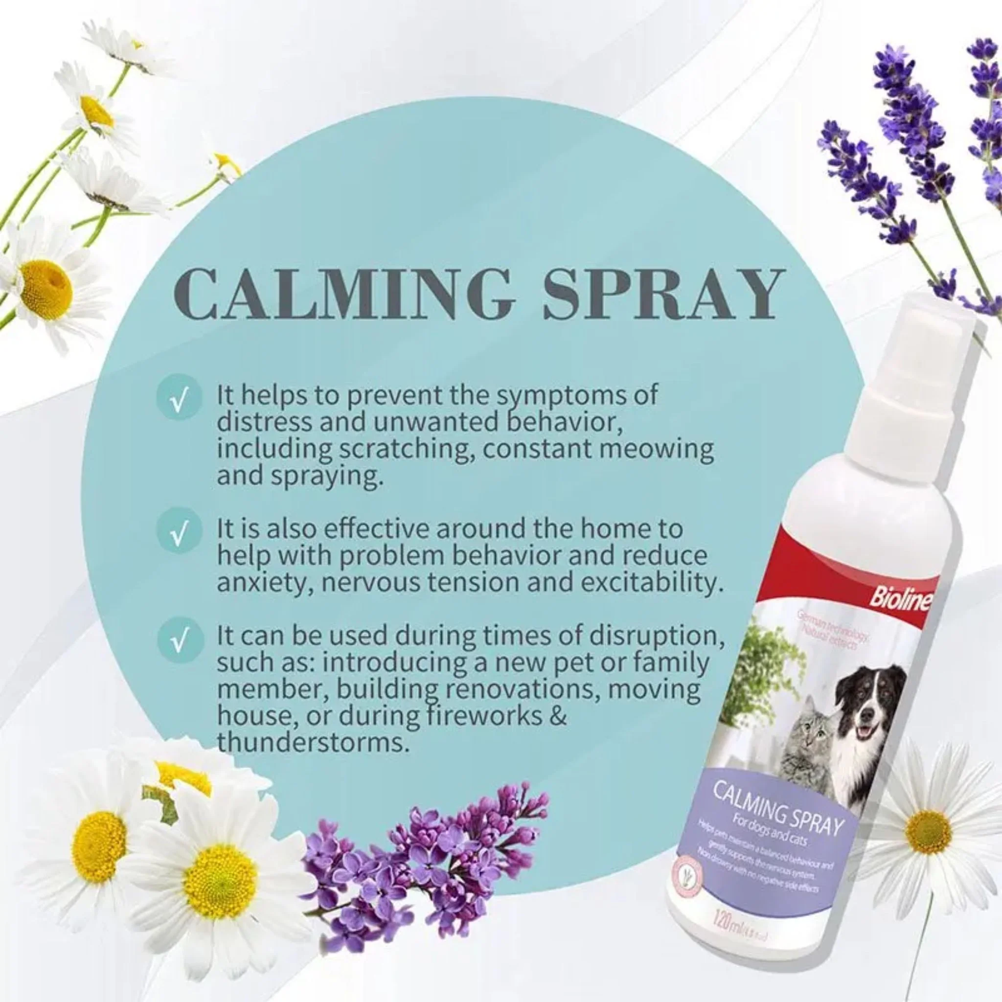 Bioline Calming Spray For Dog & Cat - 120ml - Image 3