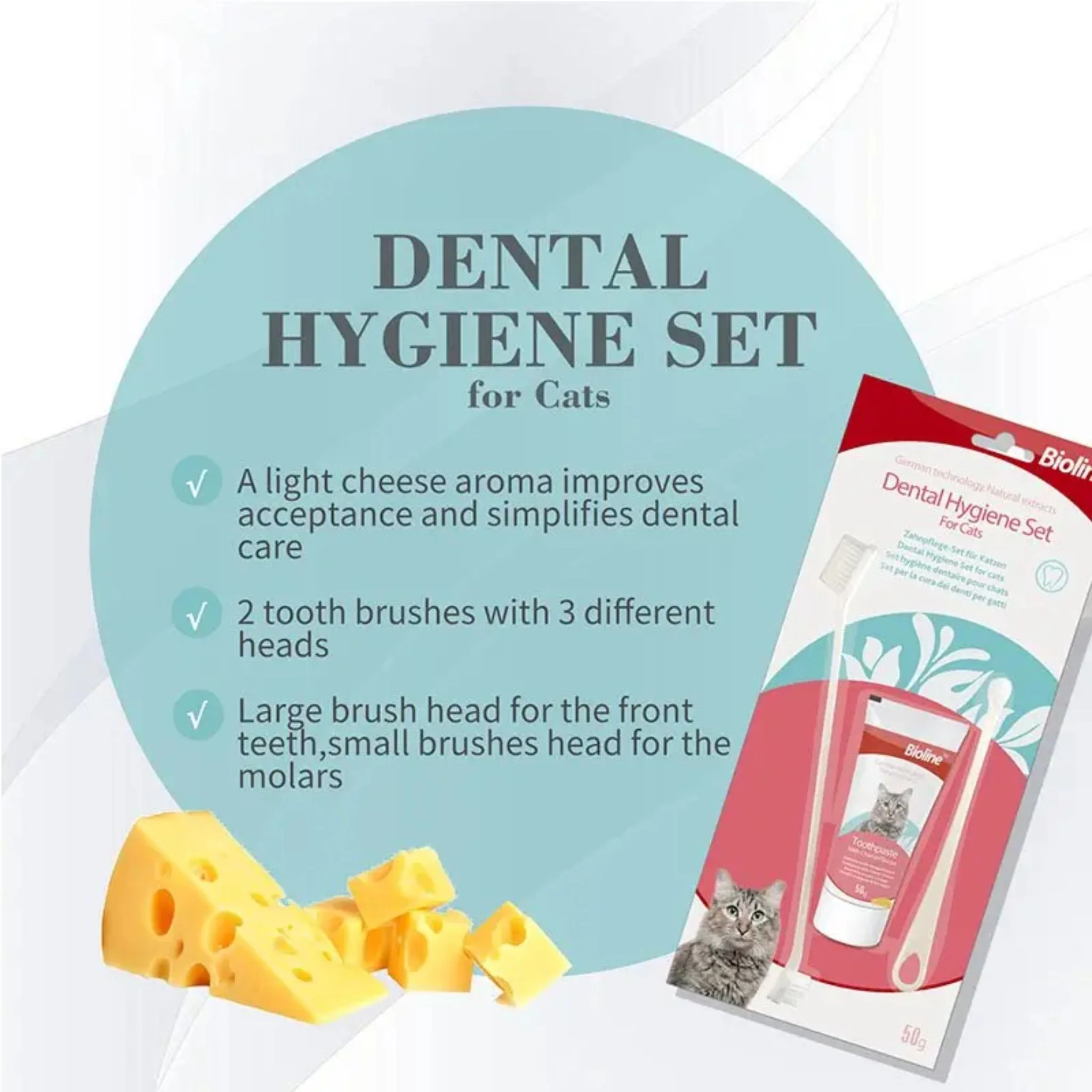 Bioline Dental Hygiene Set Oral Care For Cat - 50g - Image 3