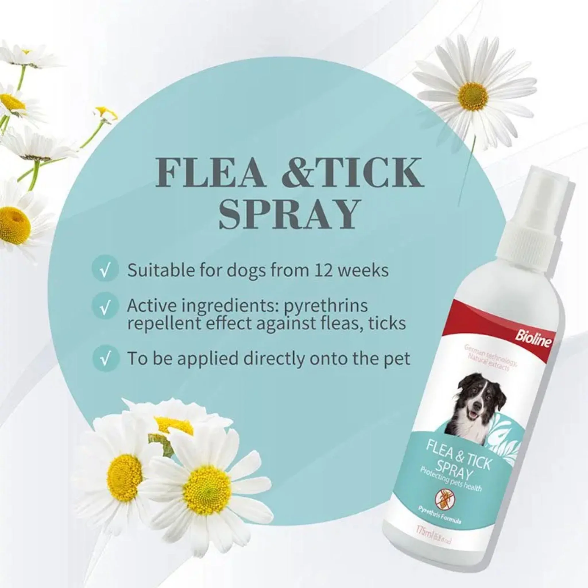 Bioline Effective Control Flea & Tick Spray For Pets - 175ml - Image 2