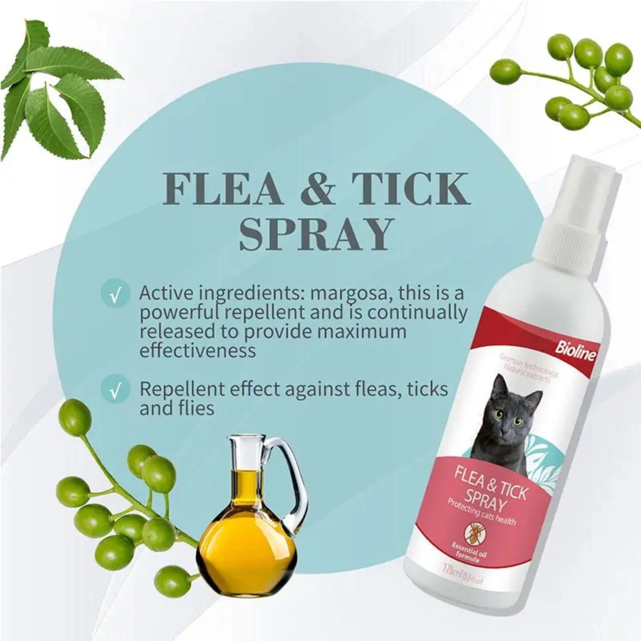 Bioline Flea & Tick Spray For Cat - 175ml - Image 3