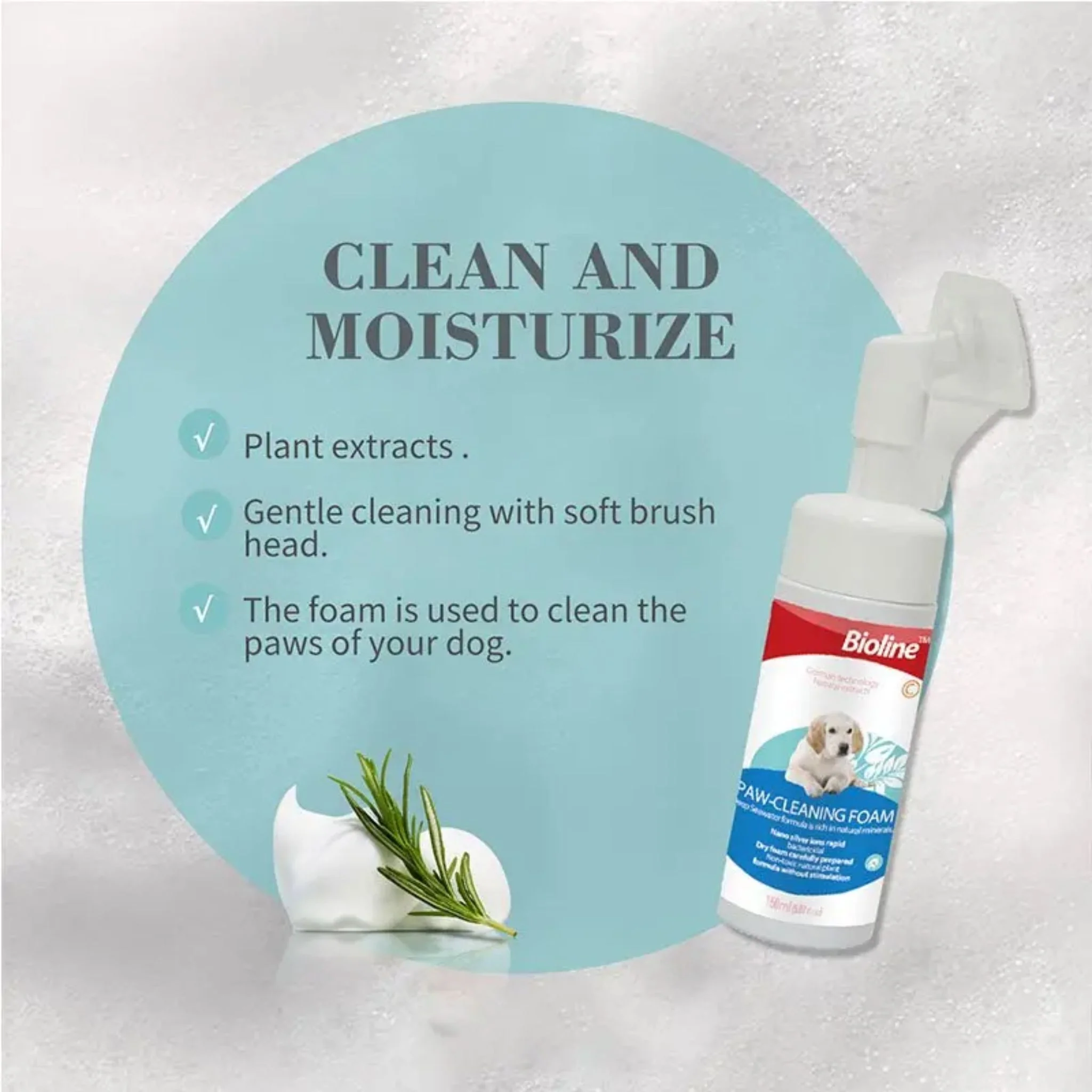 Bioline Paw Cleaning Foam For Dog - 150ml - Image 2