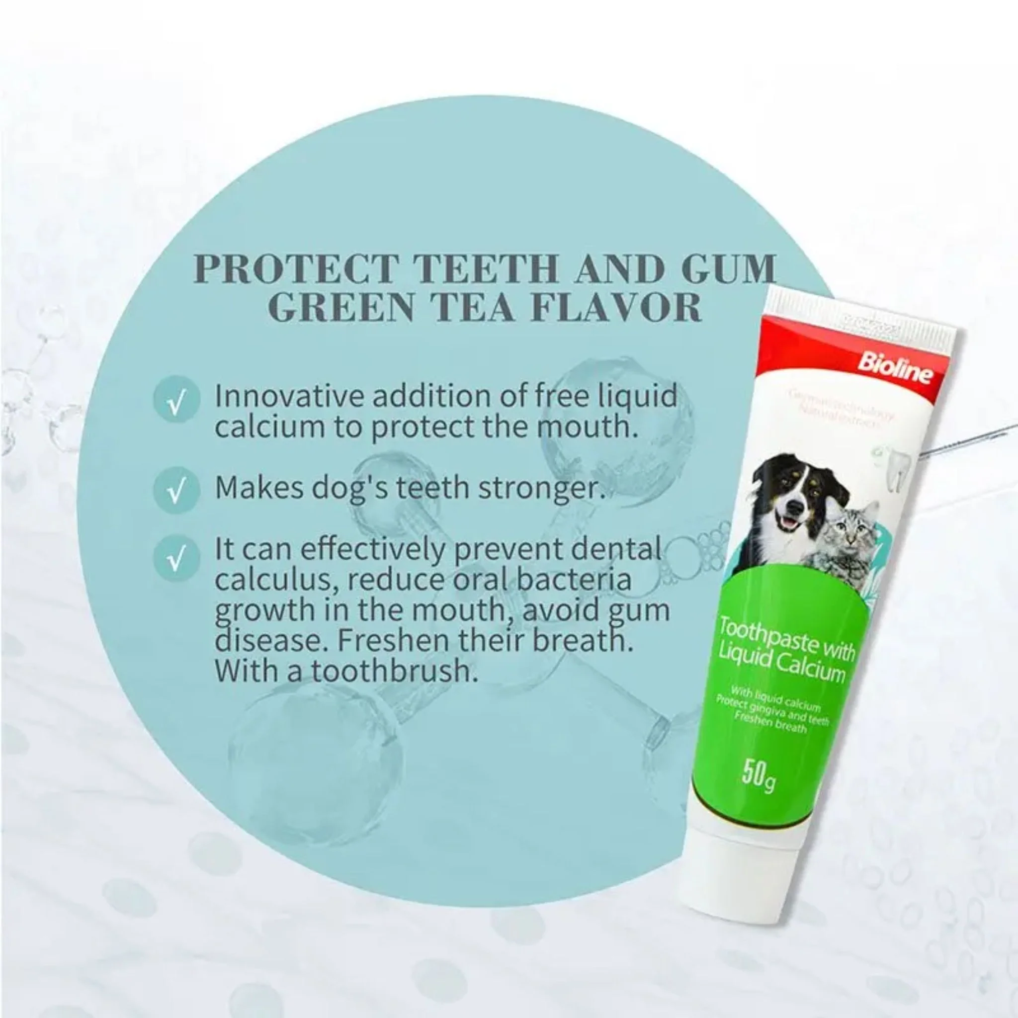 Bioline Toothpaste With Liquid Calcium For Dog & Cat  - 50g - Image 3