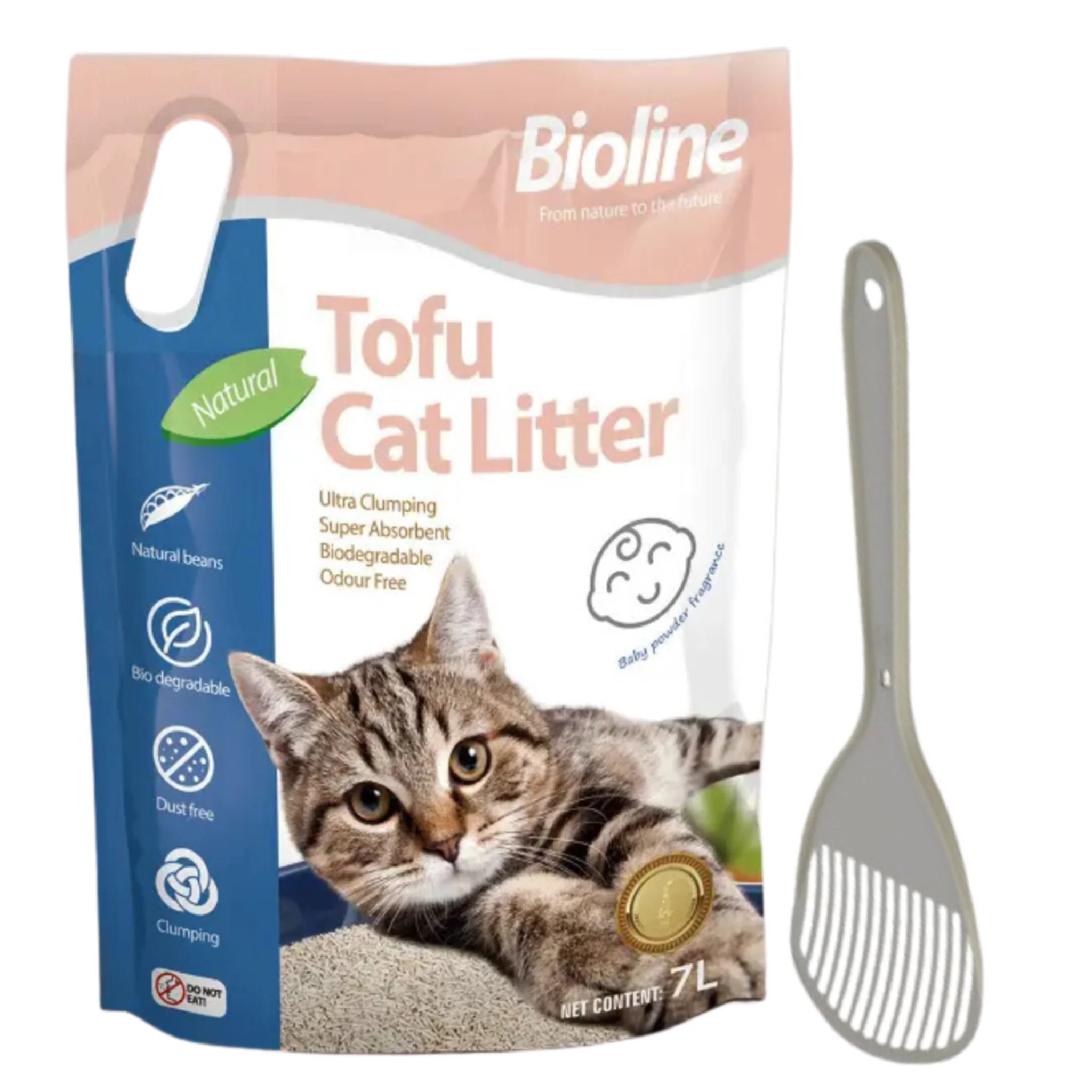 Bioline Tofu Cat Litter Scoop Baby Powder Fragrance - 7L - Image 4