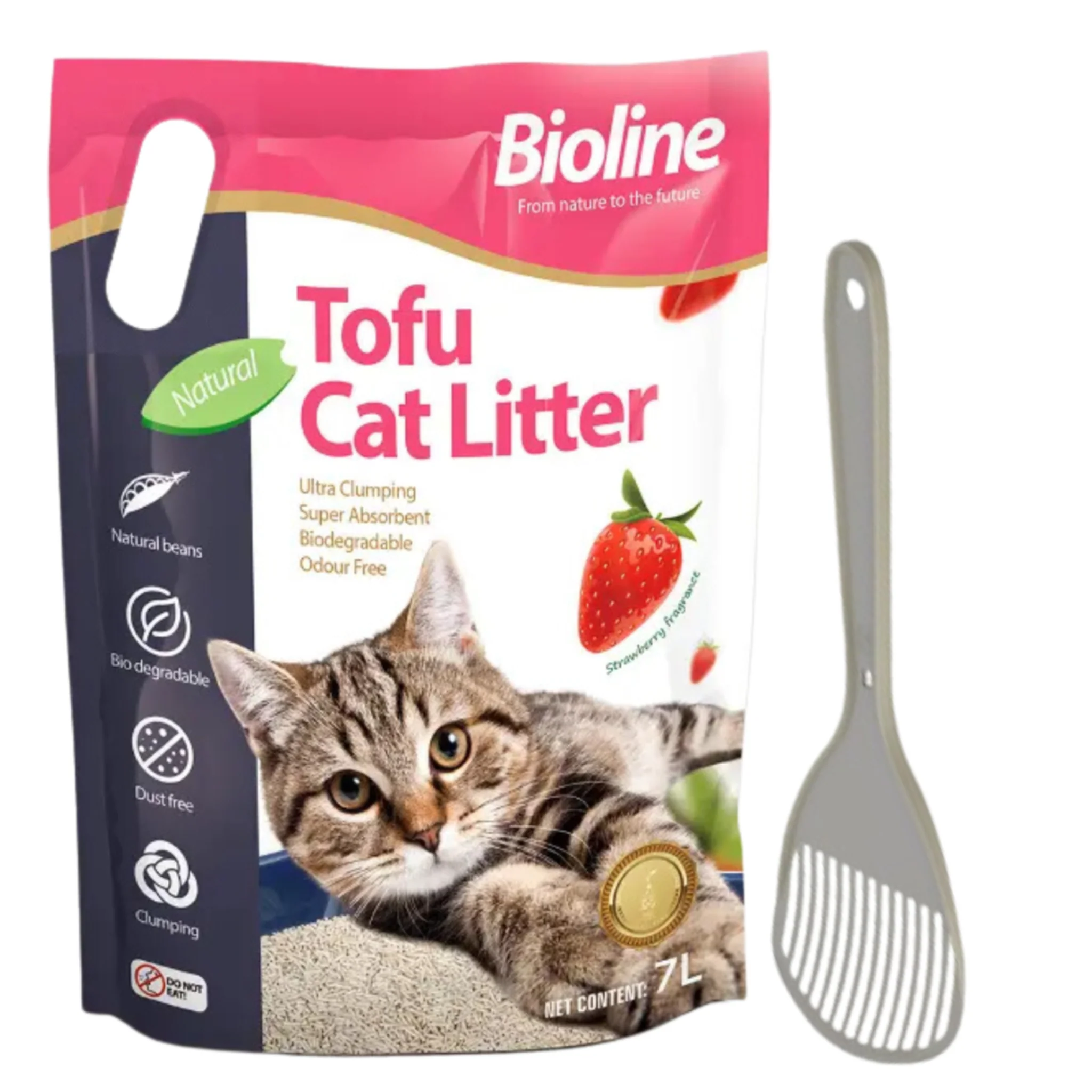 Bioline Tofu Cat Litter Scoop Strawberry Fragrance - 7L - Image 4