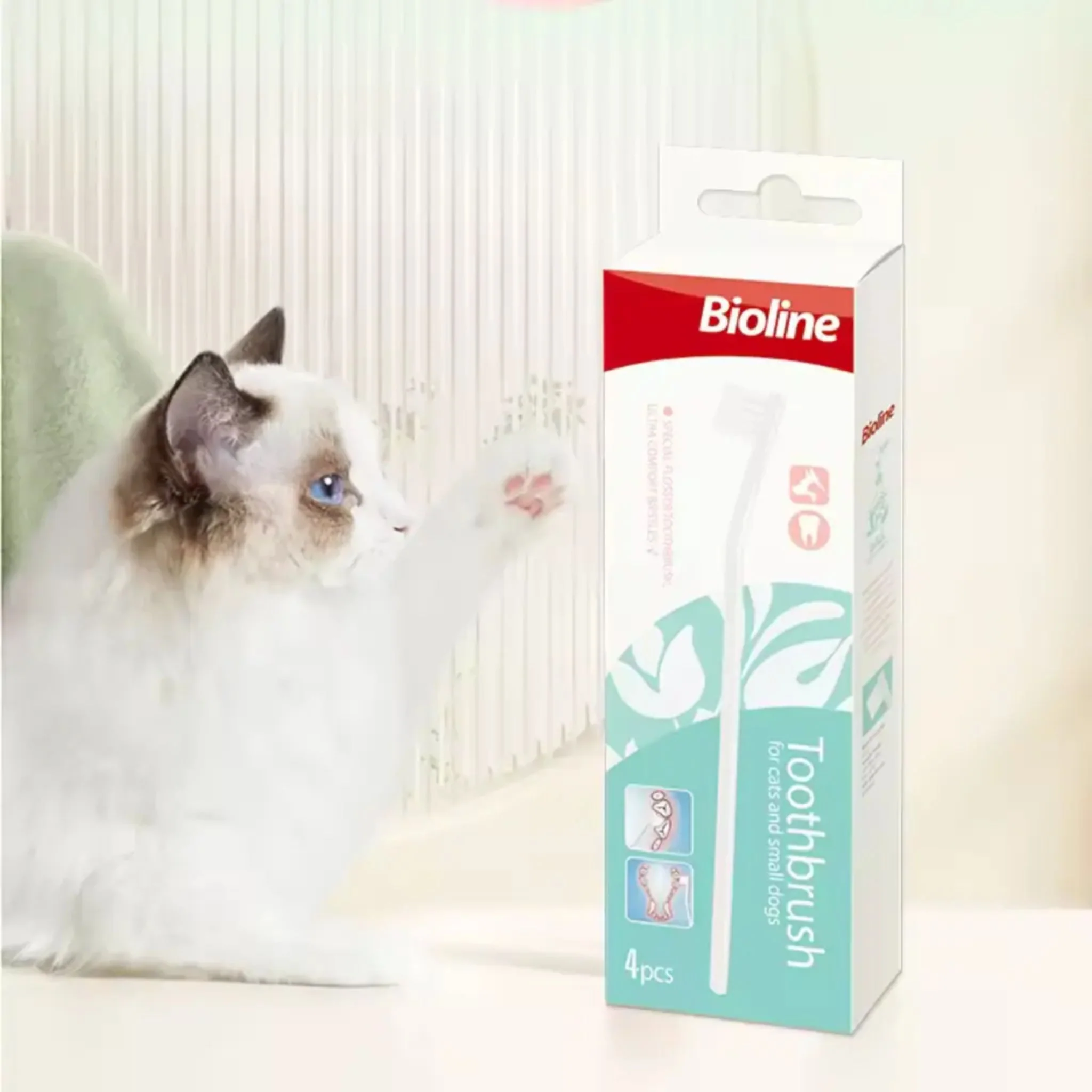 Bioline Toothbrush For Cat - 4pc - Image 2