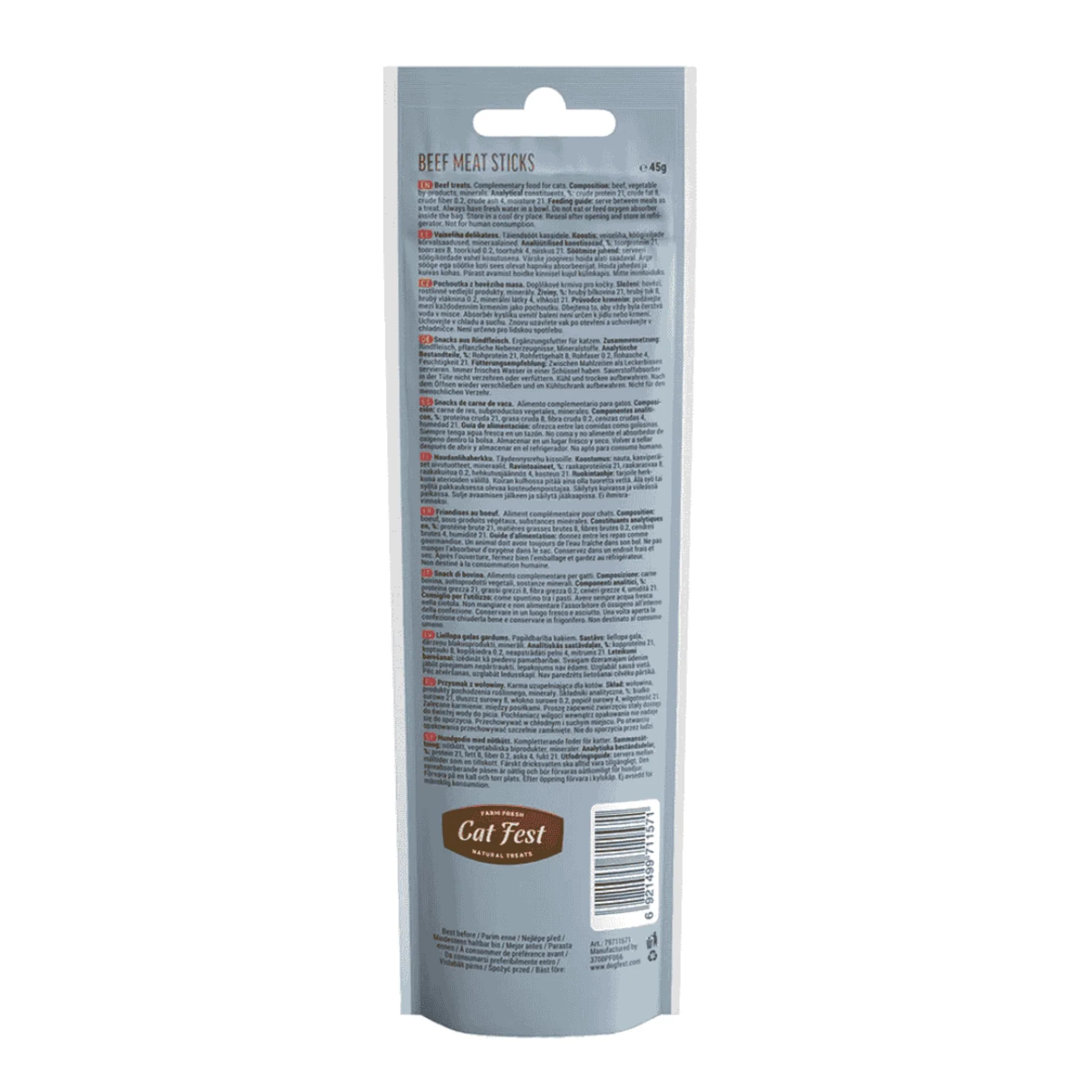 Cat Fest Beef Meat Sticks For Cat Tasty Chewy Treats – 45g - Image 3