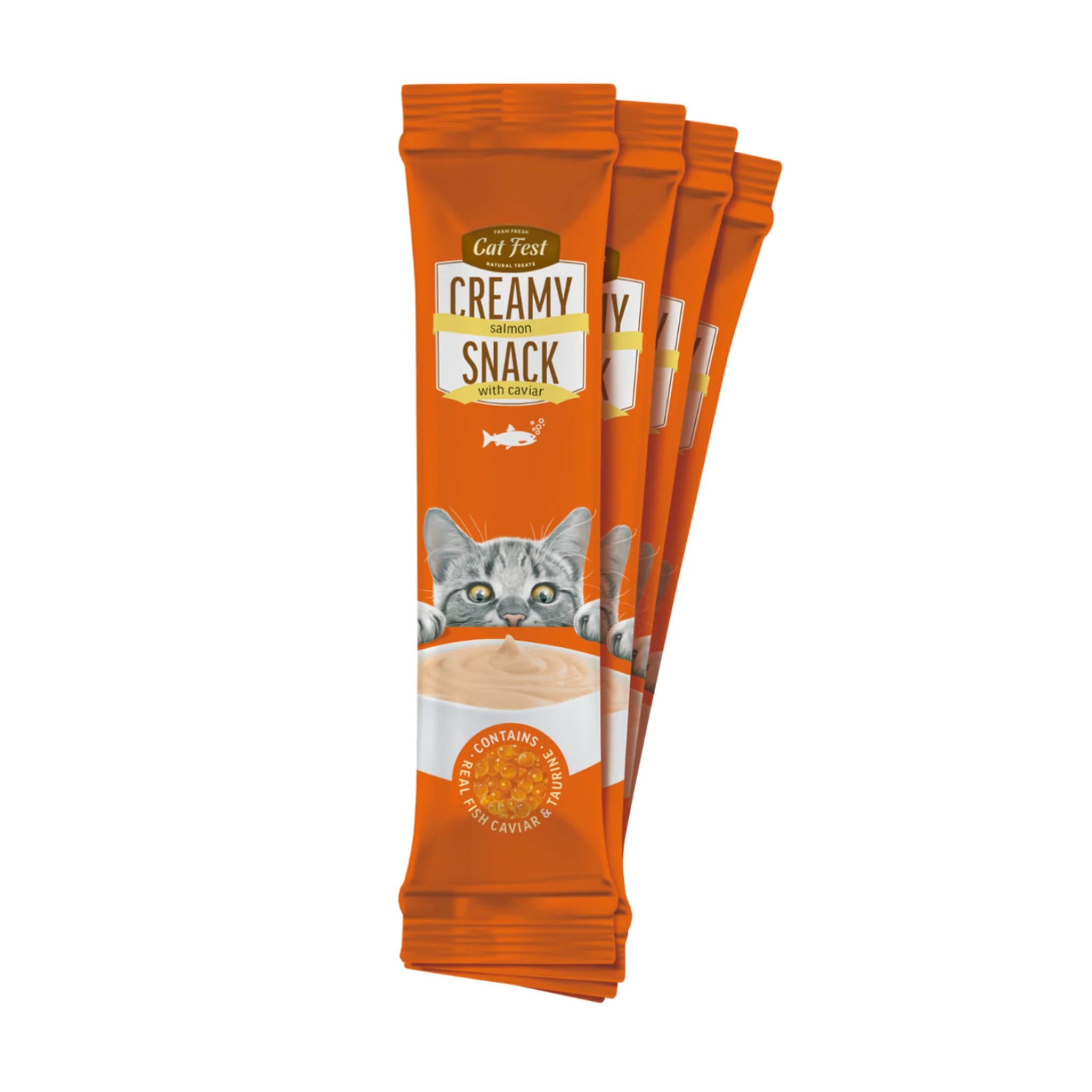 Cat Fest Creamy Snacks Turkey With Caviar - 4x10g - Image 3