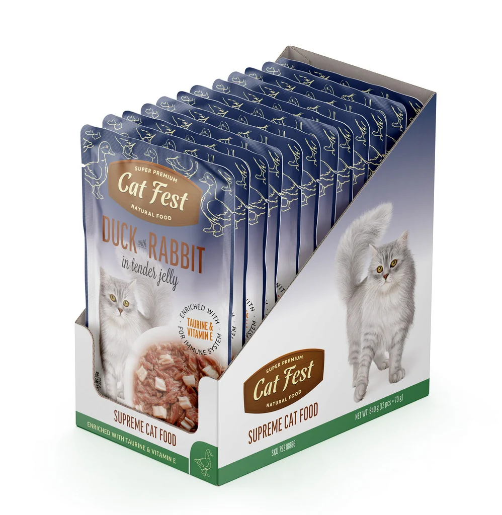 Cat Fest Duck With Rabbit In Tender Jelly For Cat Wet Food - Image 3