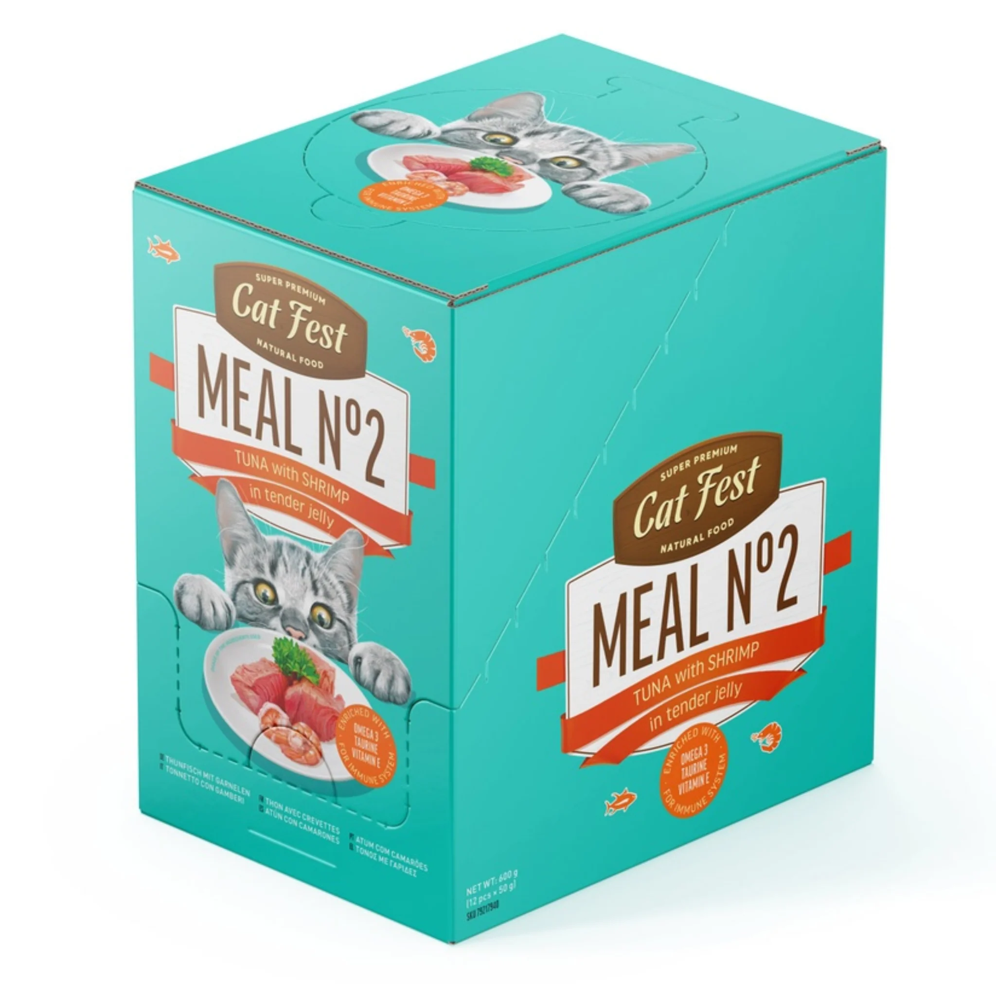 Cat Fest Meal Wet Cat Food in Jelly & Tuna With Shrimp - 50g - Image 4