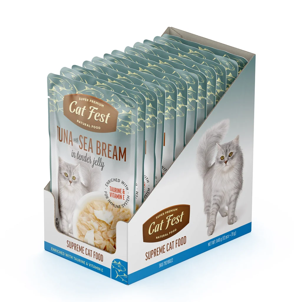 Cat Fest Tuna With Sea Bream In Tender Jelly For Cats Wet Food - Image 3