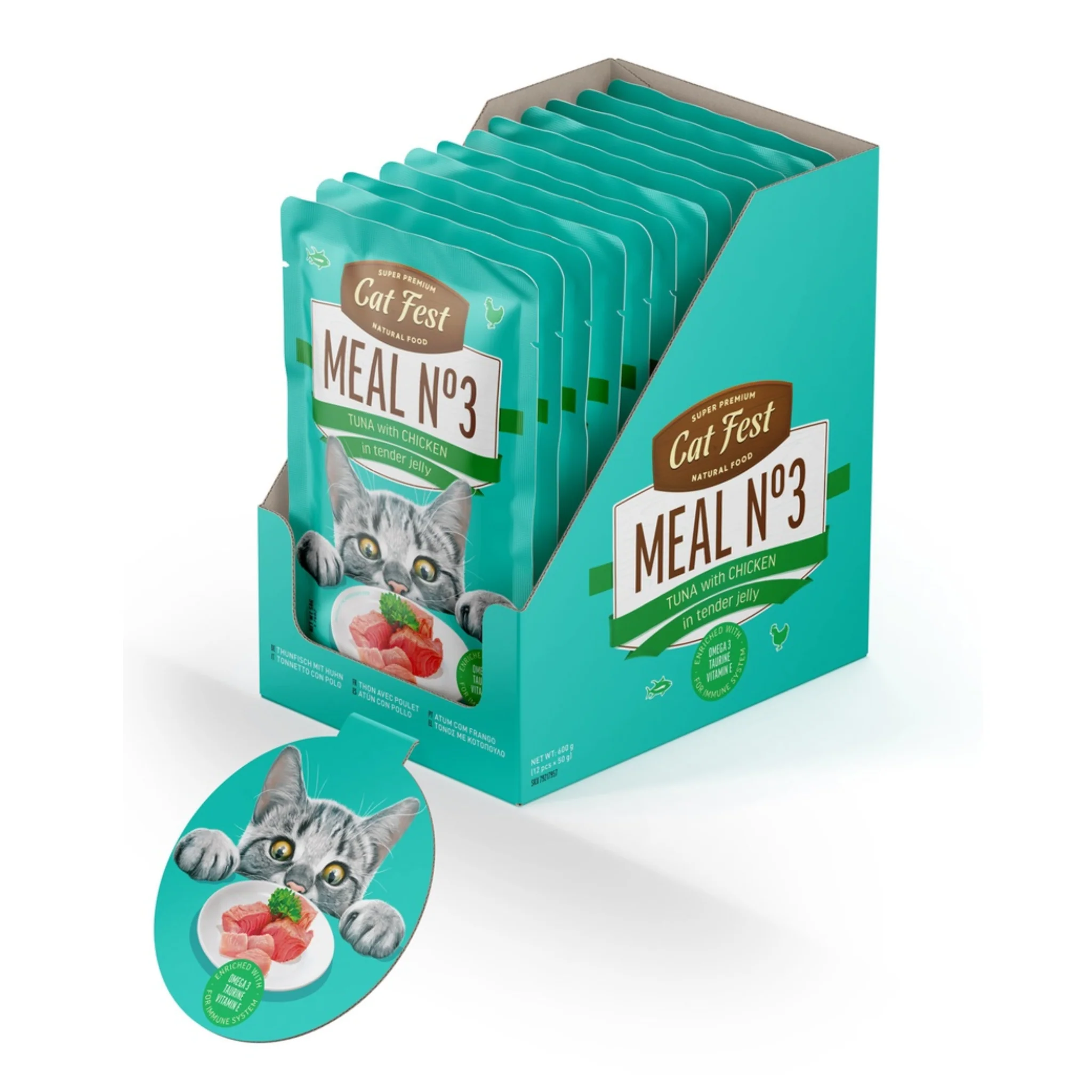 Cat Fest Wet Cat Food In Jelly & Tuna With Chicken - 50g - Image 4