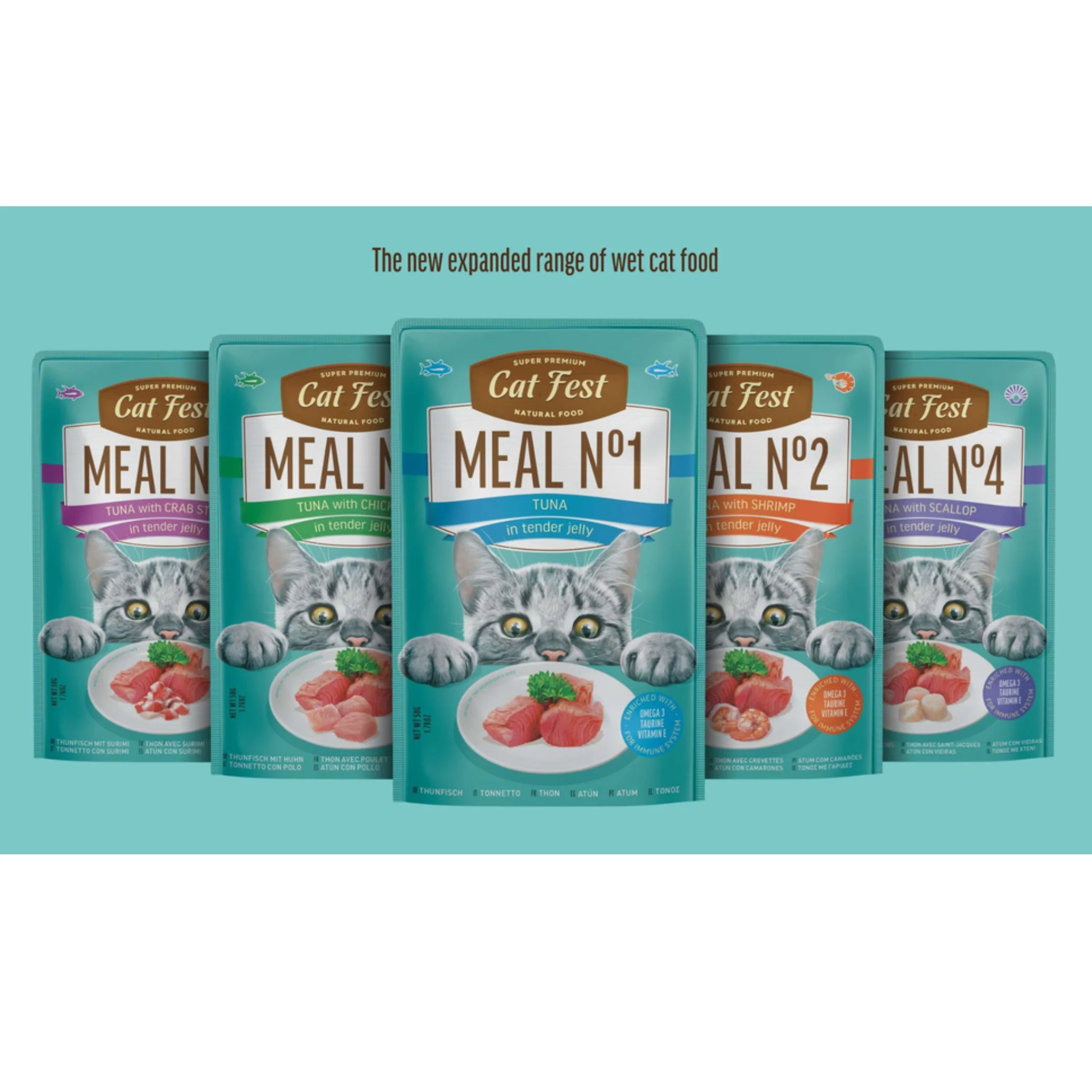 Cat Fest Wet Cat Food in Jelly & Tuna With Crab Stick - 50g - Image 3