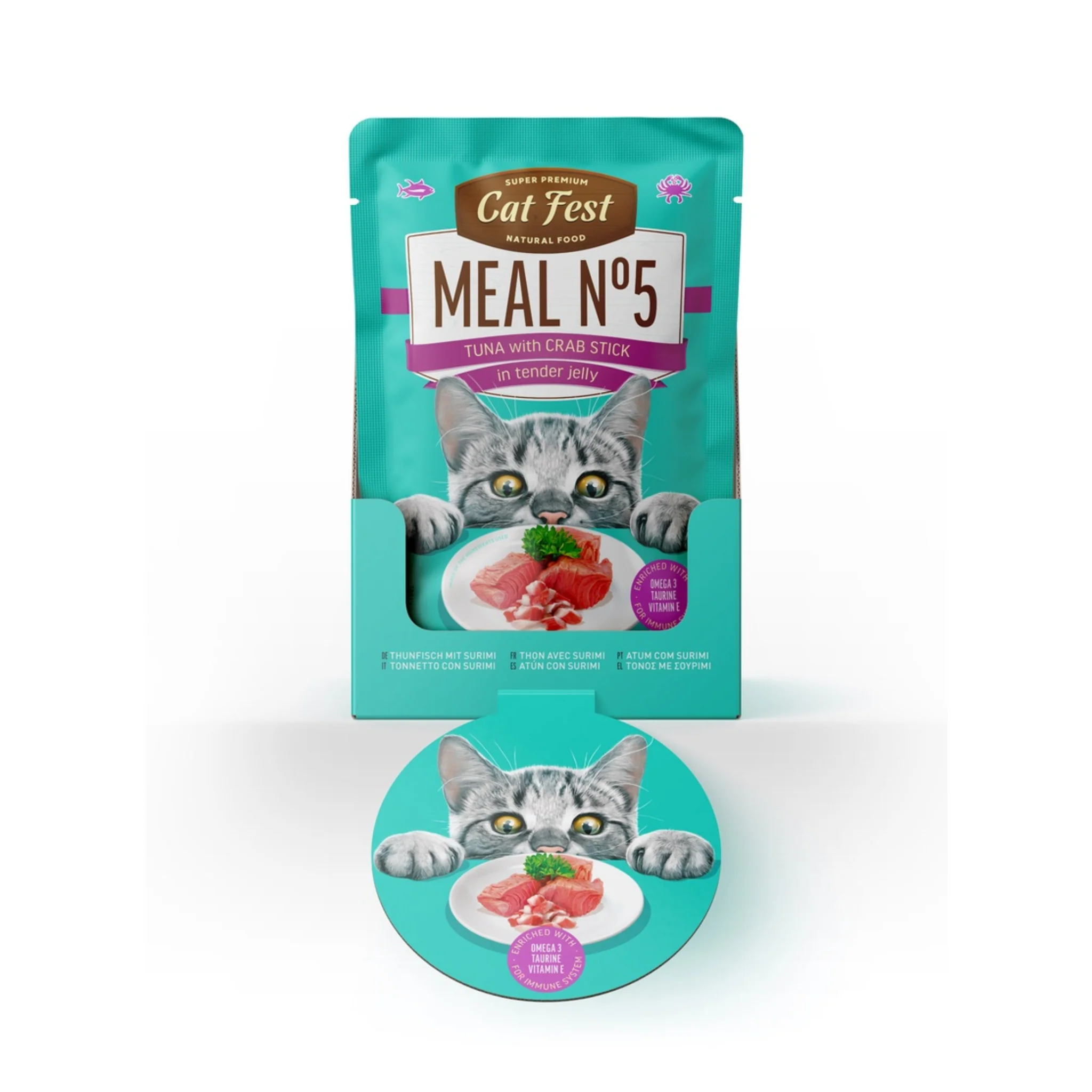Cat Fest Wet Cat Food in Jelly & Tuna With Crab Stick - 50g - Image 6