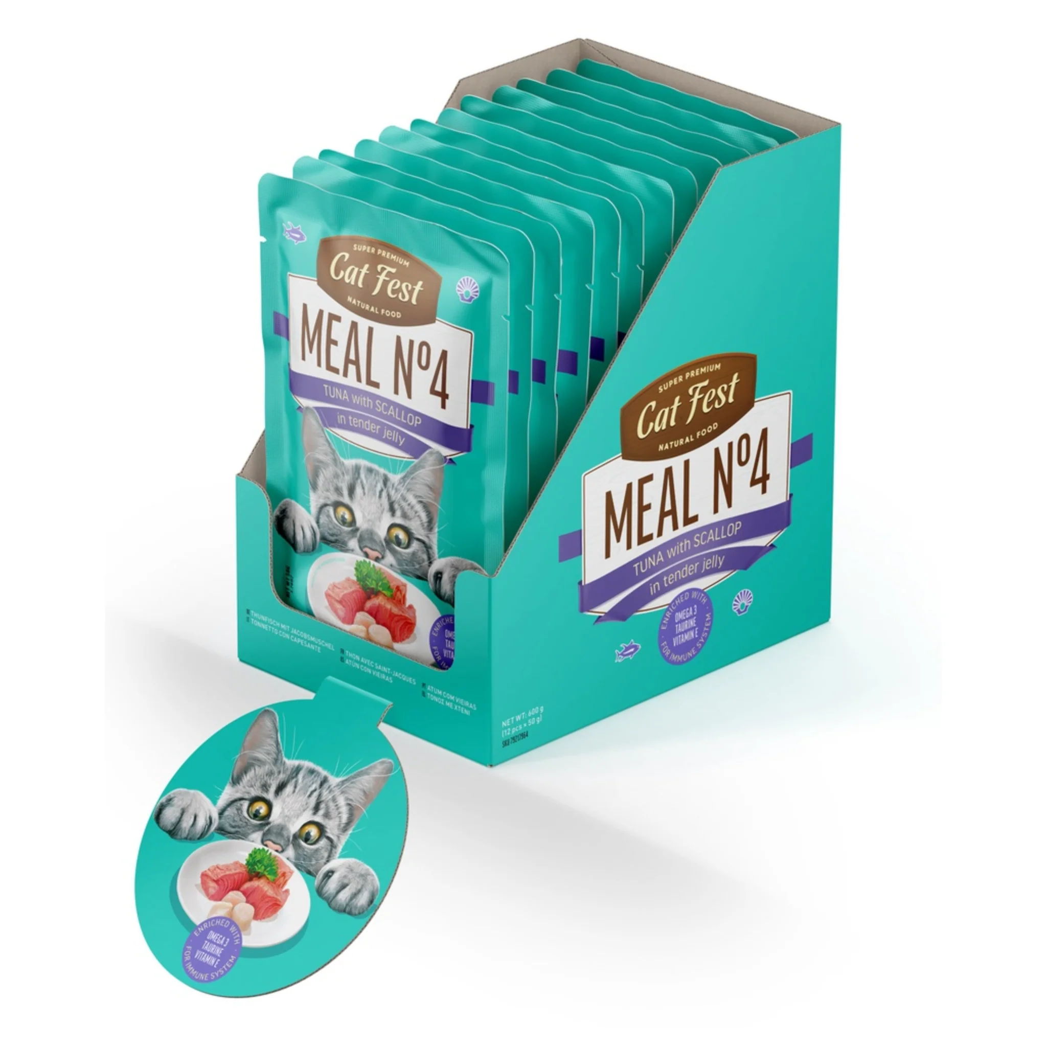 Cat Fest Wet Cat Food in Jelly & Tuna With Scallop - 50g - Image 3