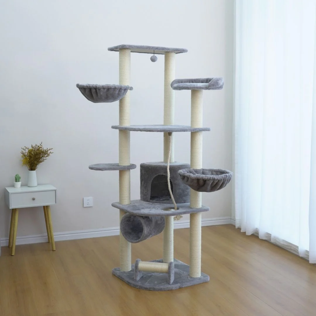 Catry Cat Tower With Scratcher - 55x55x171cm - Image 2