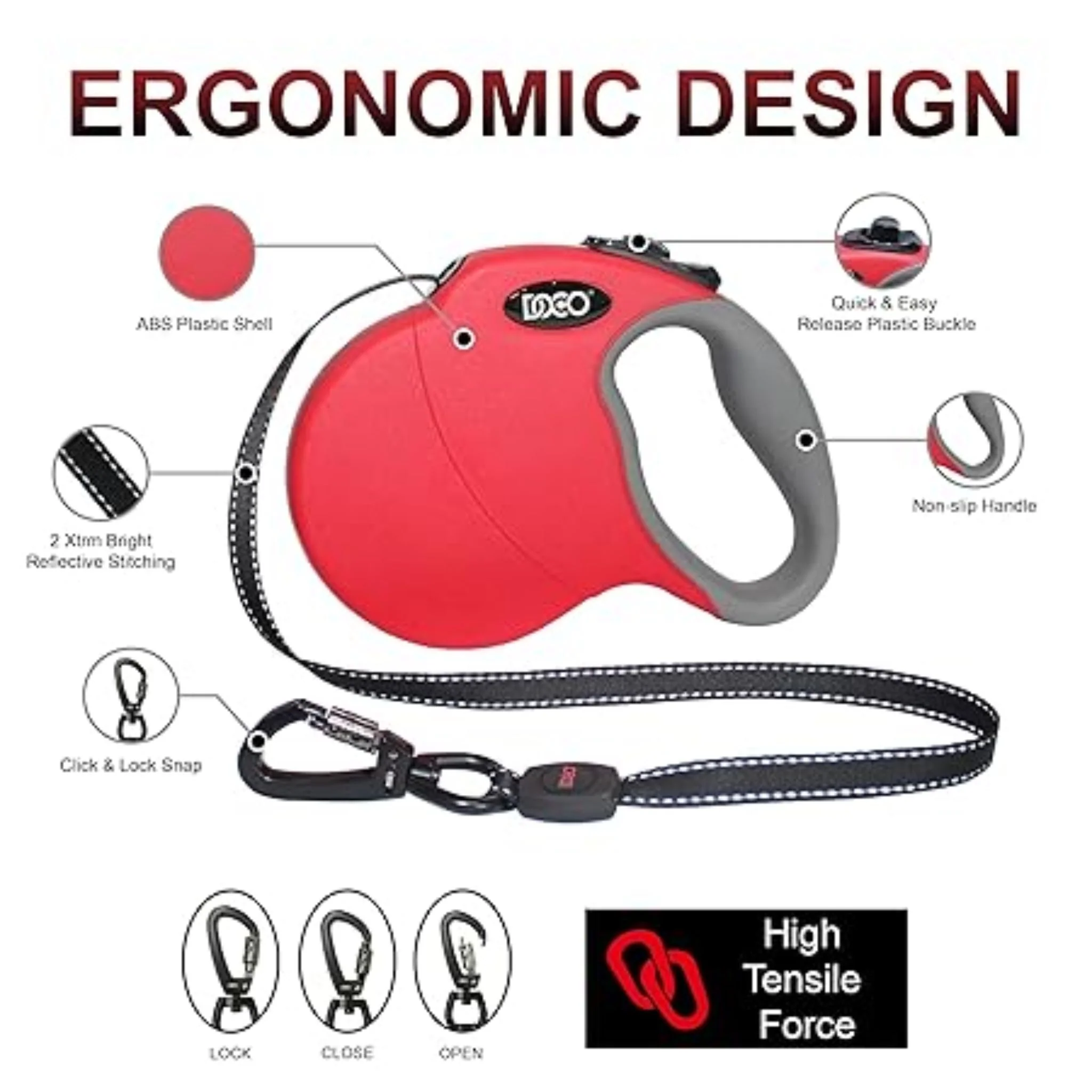 Doco Adventure Retractable Leash Blue - S - Image 2