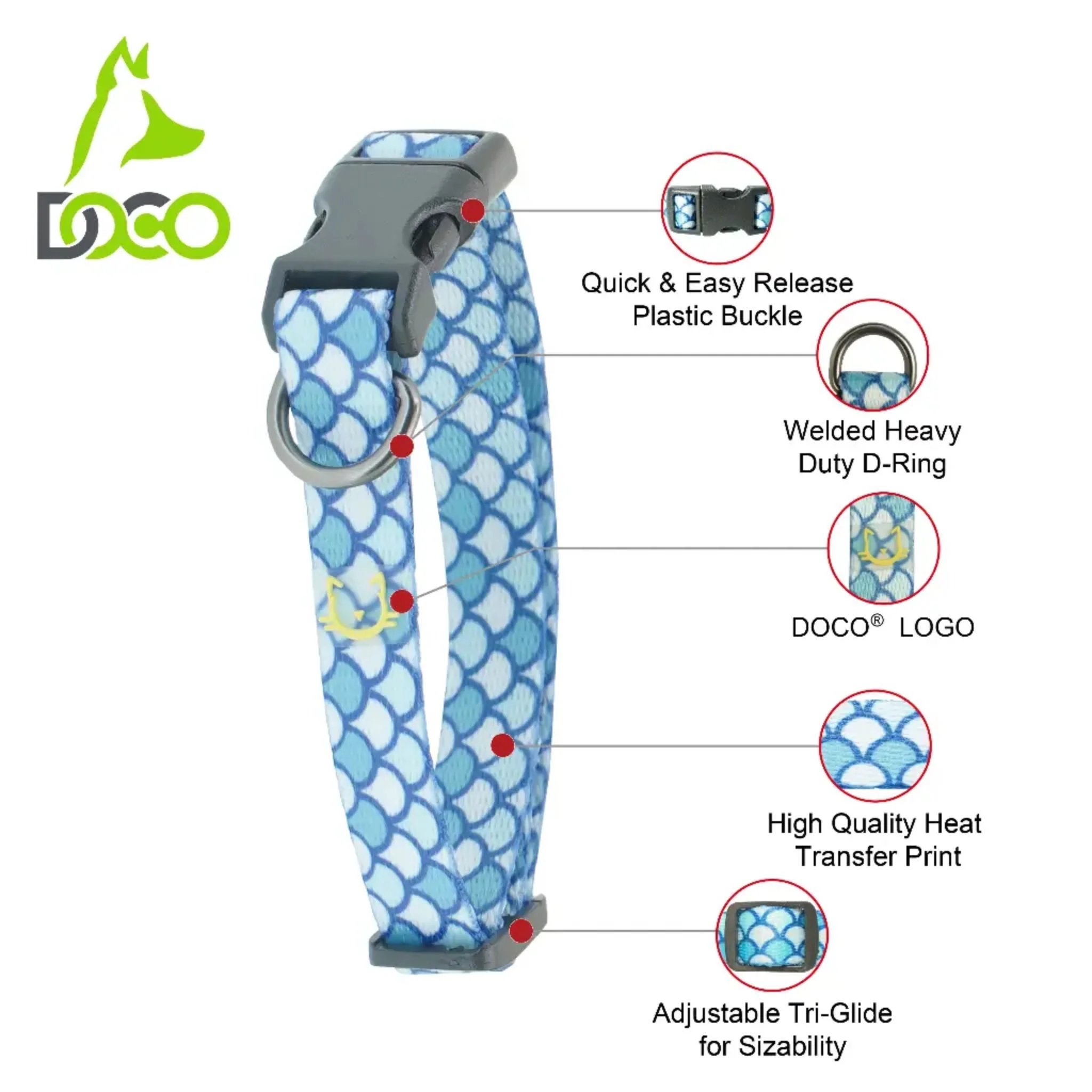 Doco Heat Transfer Cat/Dog Collars C1 - X/1.0X19-31cm - Image 2