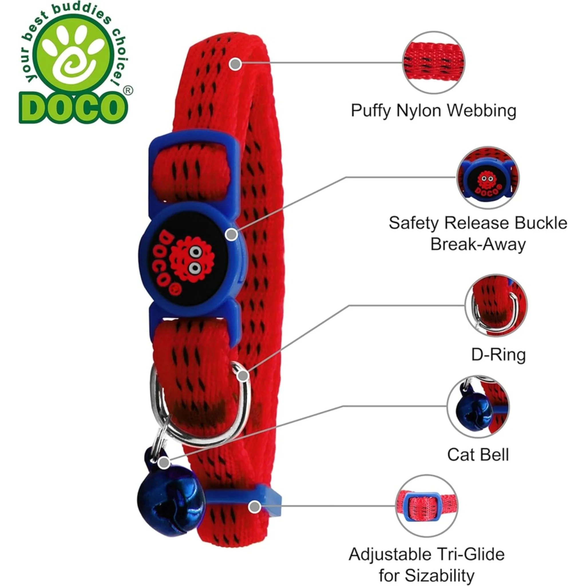 Doco Puffy Cat Collar - DCAT010 - Image 2