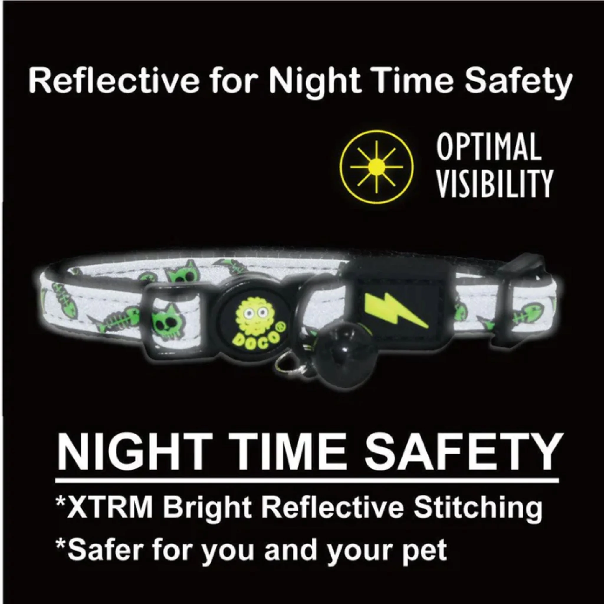 Doco Reflective Cat Collar DCAT011 - Pink/XS - Image 2