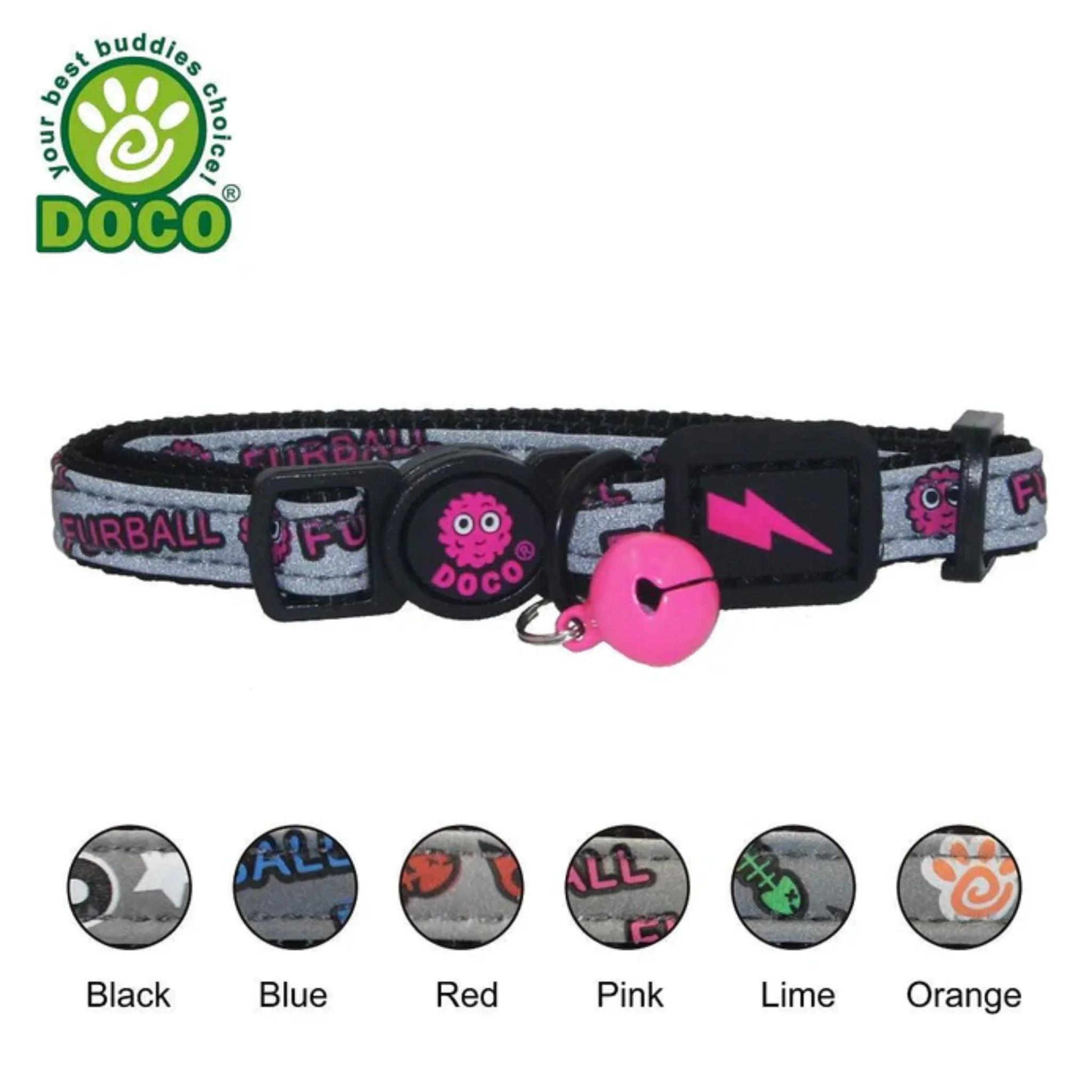 Doco Reflective Cat Collar DCAT011 - Pink/XS - Image 8