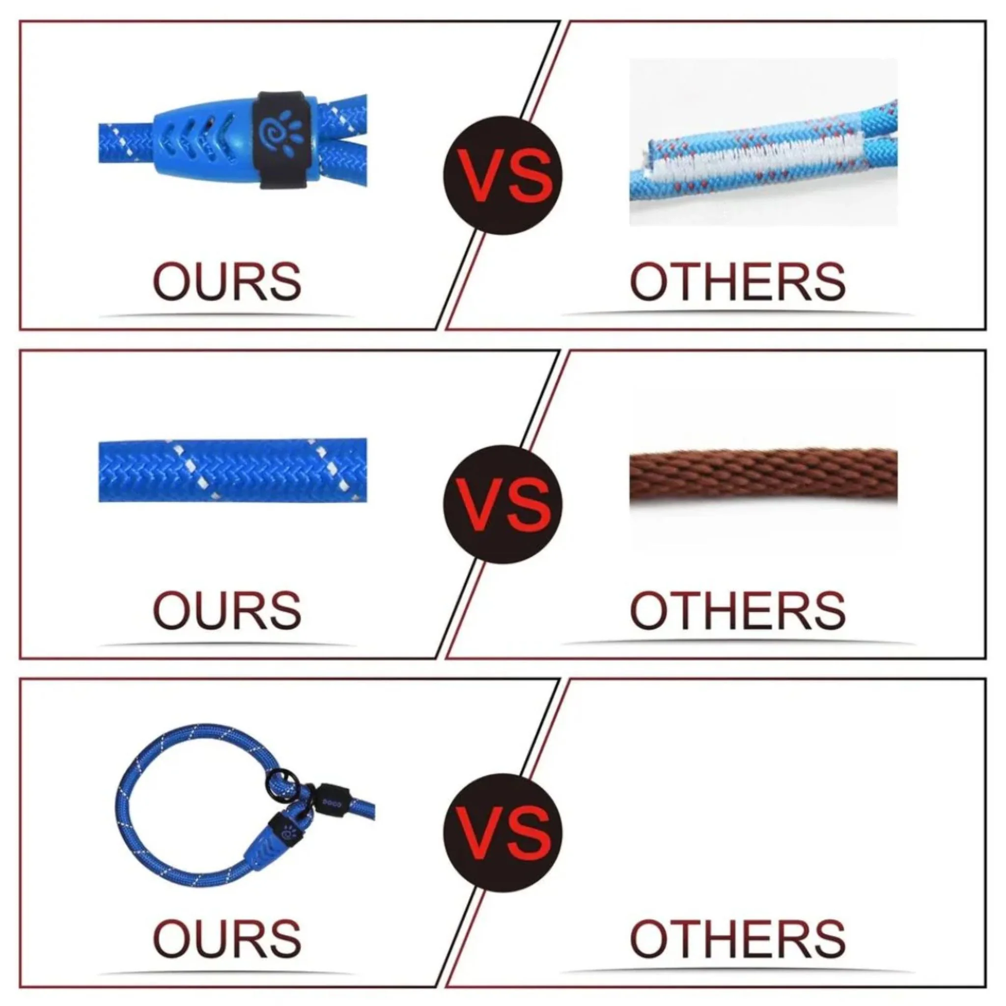 Doco Reflective Rope Dog Leash With Plastic Handle Loop - 4Ft 1/2 Width - Image 5