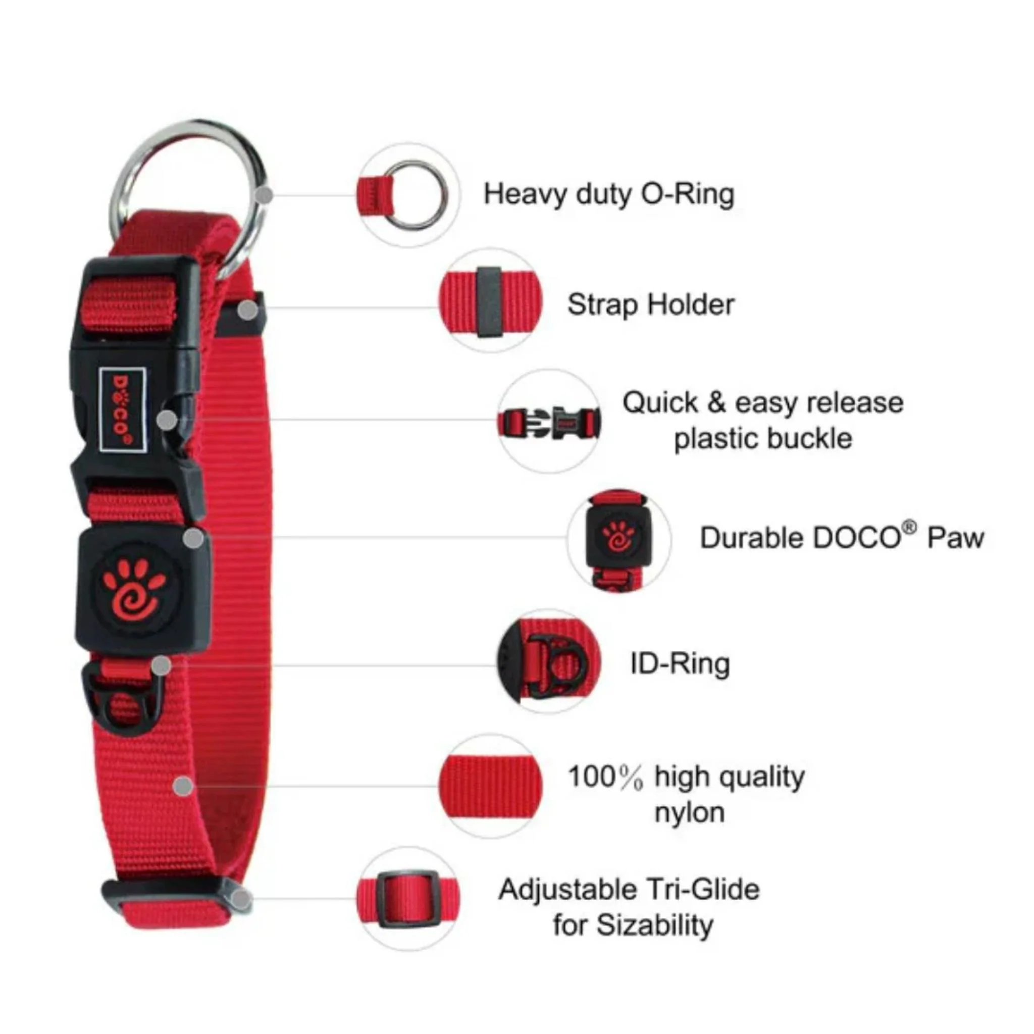 Doco Signature O-Ring Nylon Dog Collar Durable Dog Accessory - Image 8