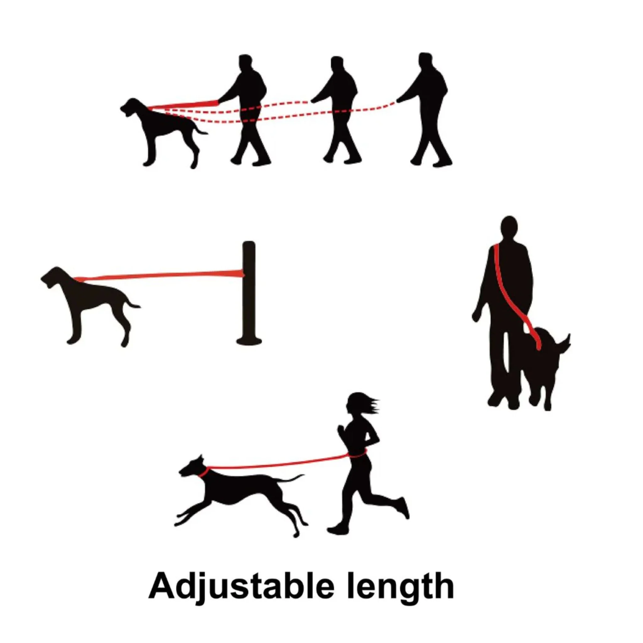 Doco Vario Easy Snap Bungee Leash 6Ft Orange - L - Image 2