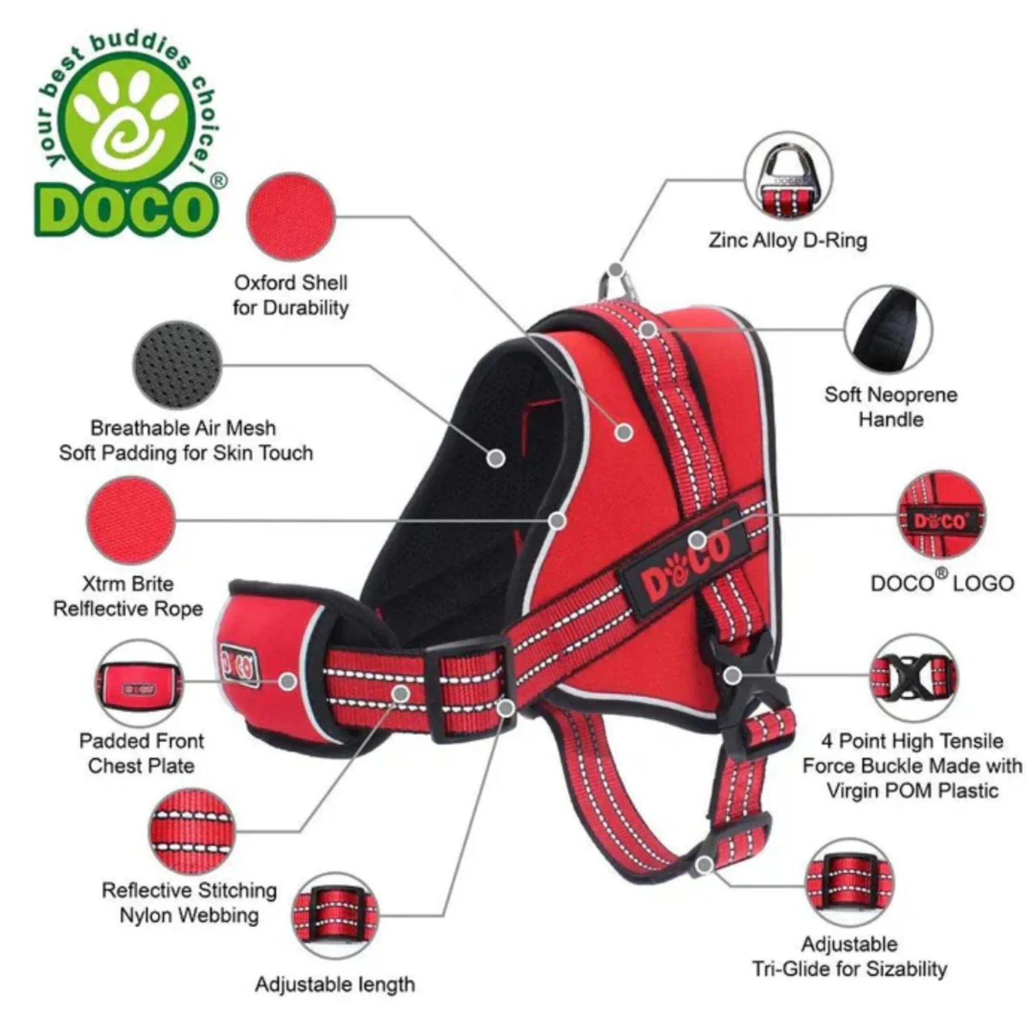 Doco Vertex Power Harness Previous Durable Power Dog Harness - Image 3