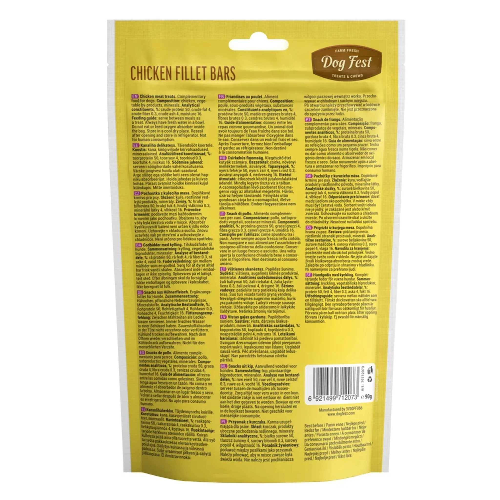 Dog Fest Chicken Fillet Bars For Adult Dog - 90g - Image 3