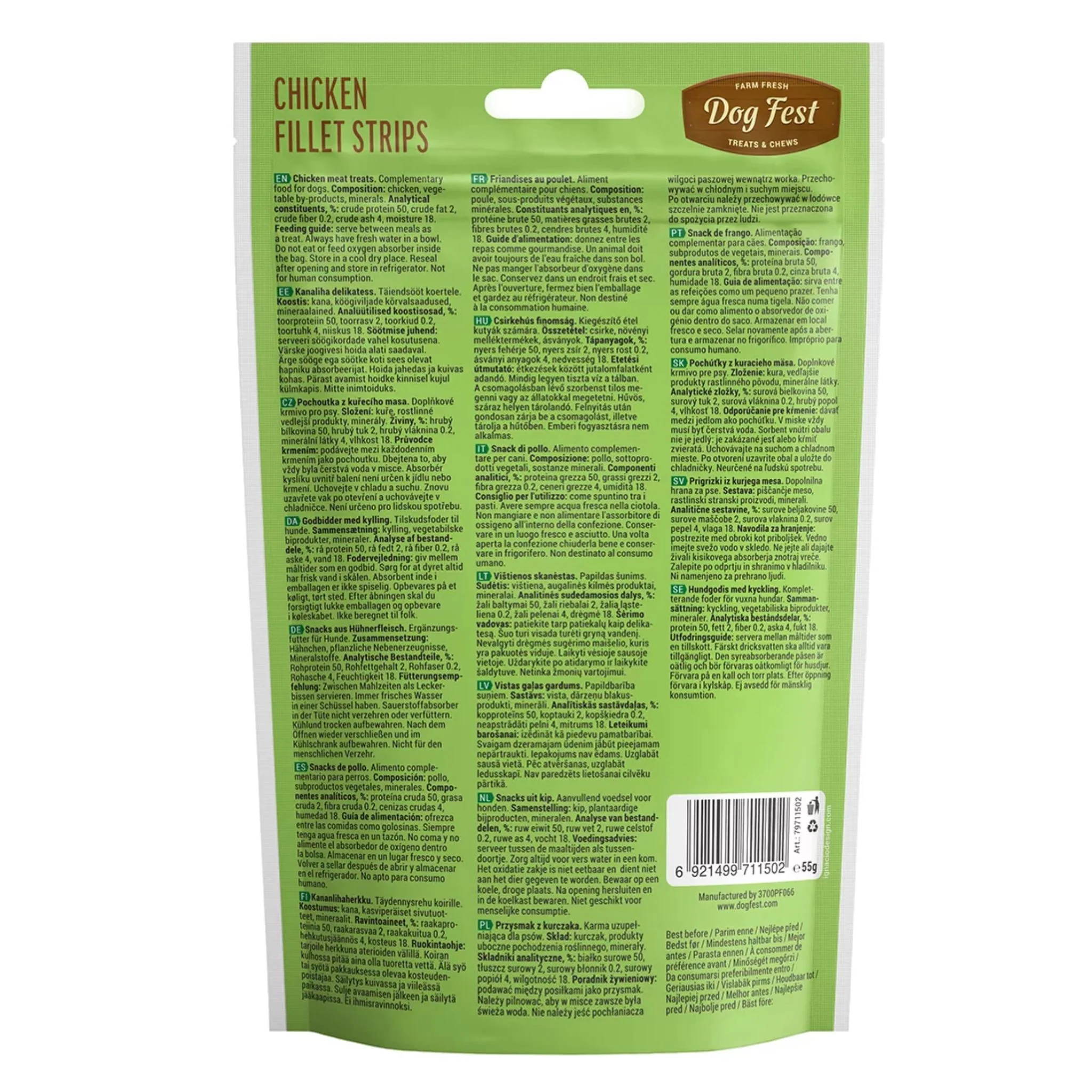 Dog Fest Chicken Fillet Strips For Mini Dog 55g - Image 2