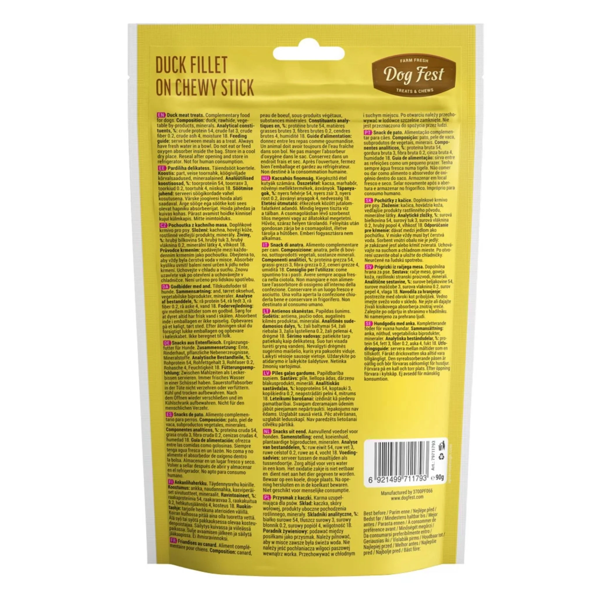 Dog Fest Duck Fillet On A Chewy Stick For Adult Dog - 90g - Image 3