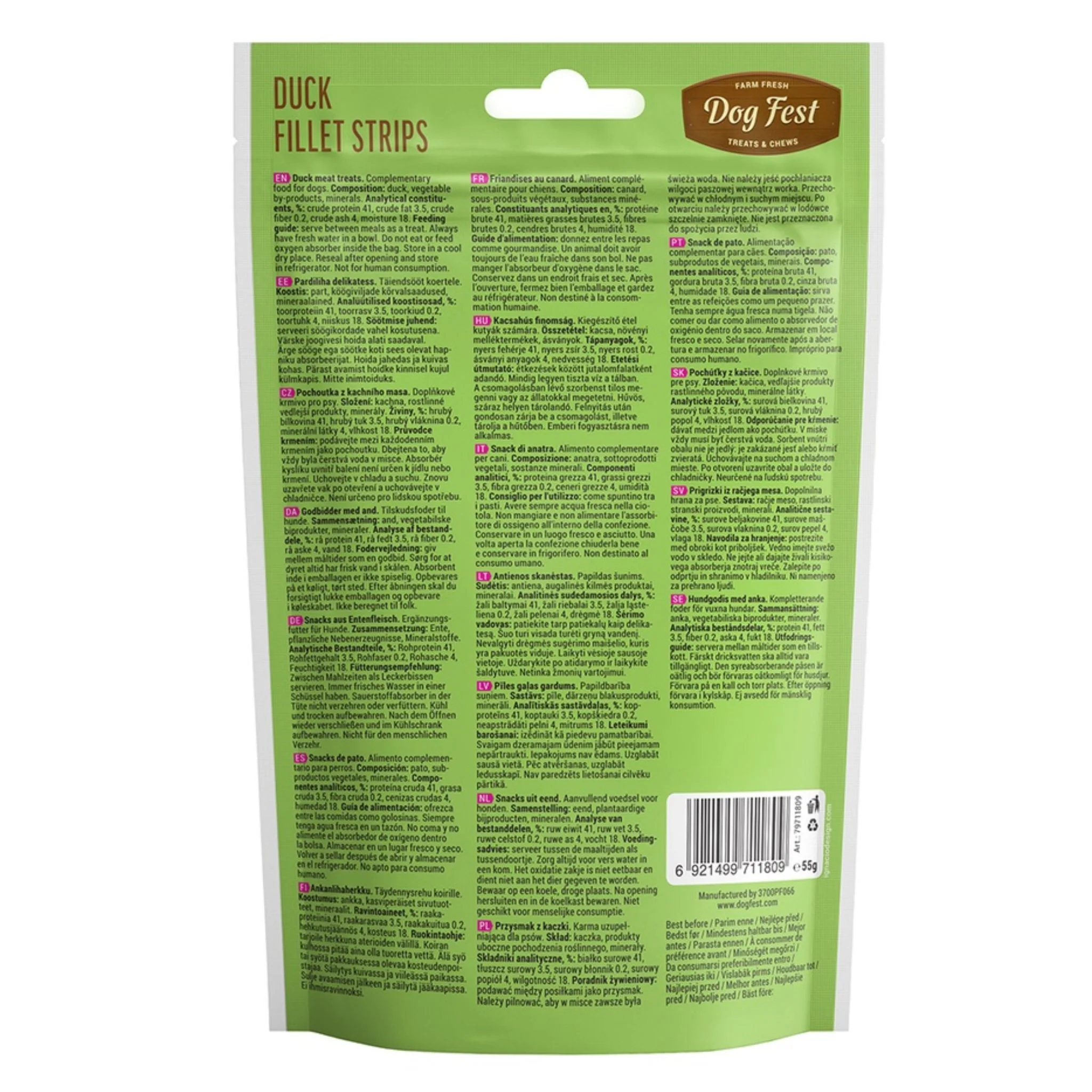 Dog Fest Duck Fillet Strips For Mini Dog - 55g - Image 3
