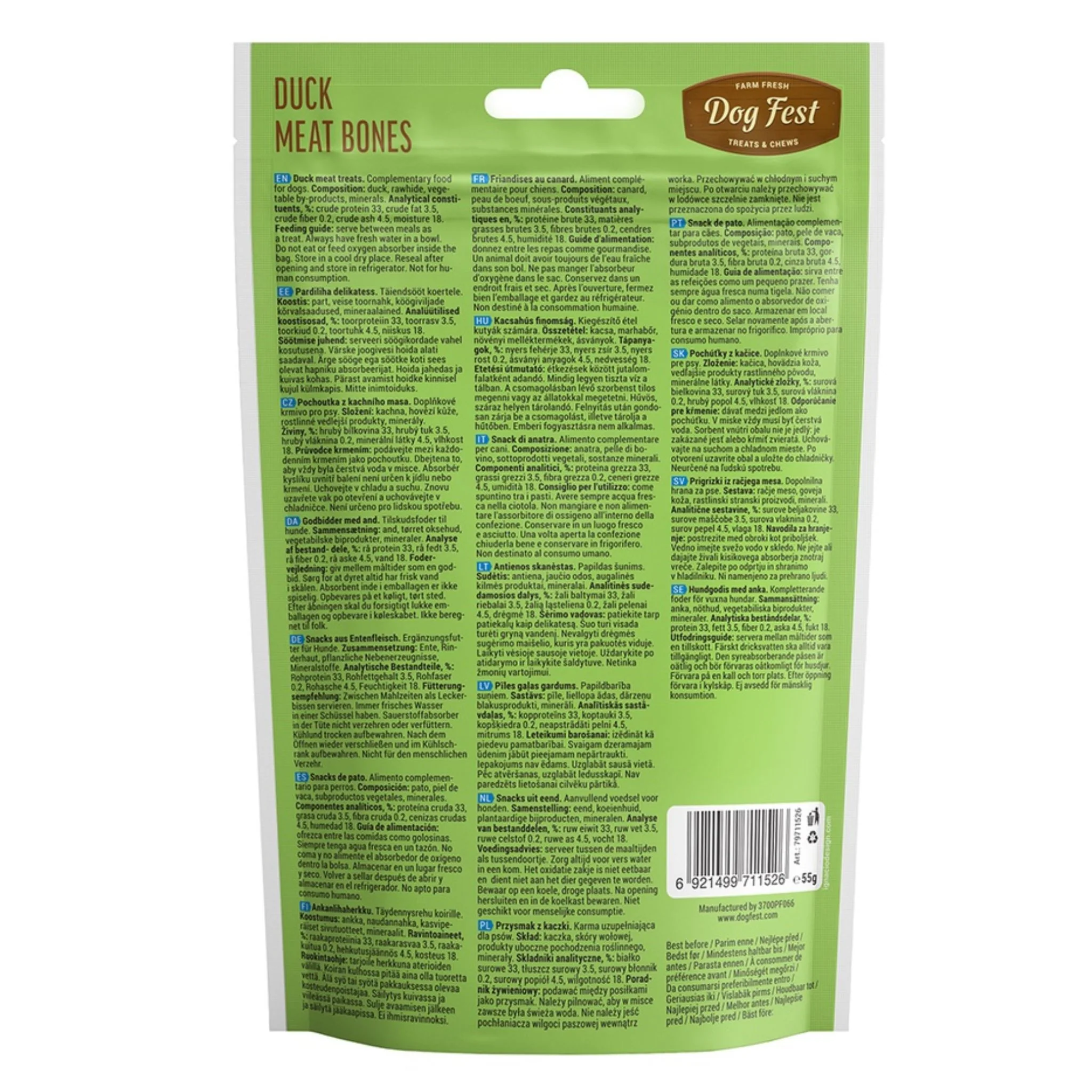 Dog Fest Duck Meat Bones For Mini Dog - 55g - Image 3