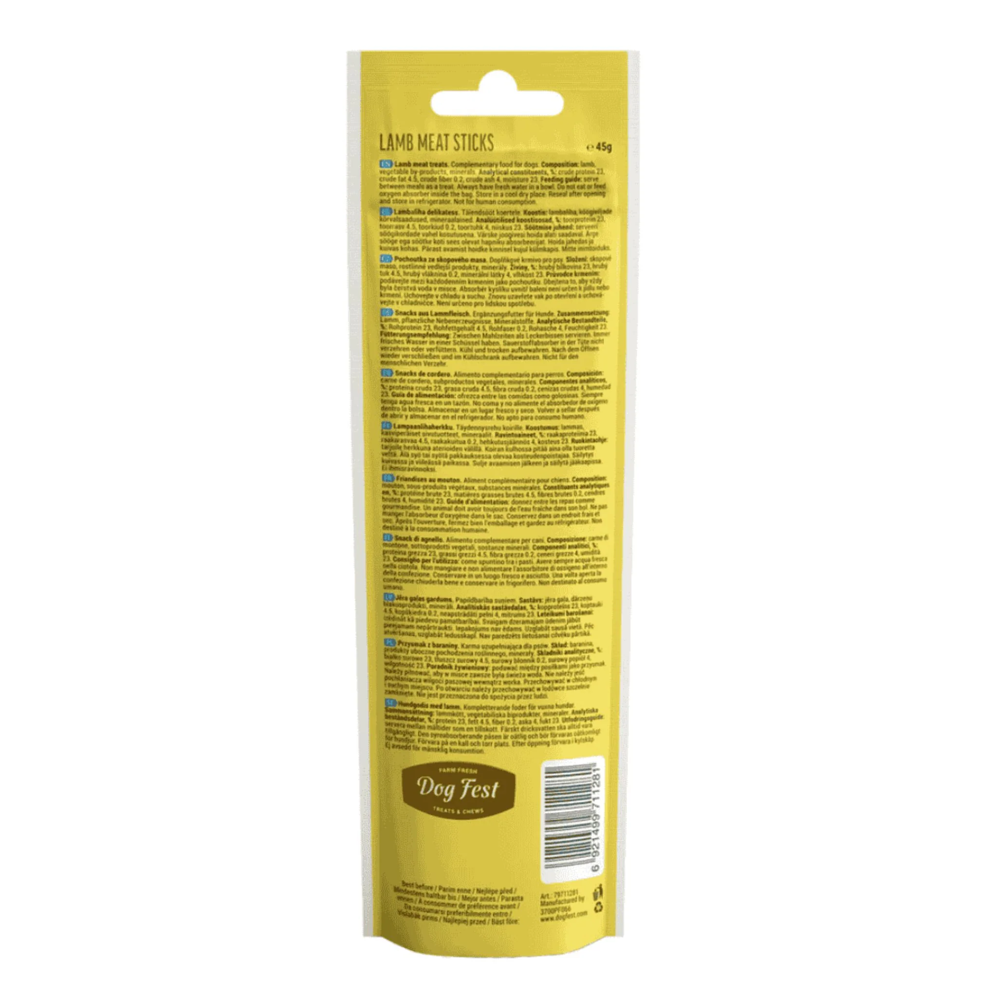 Dog Fest Lamb Meat Sticks For Adult Dog - 45g - Image 3