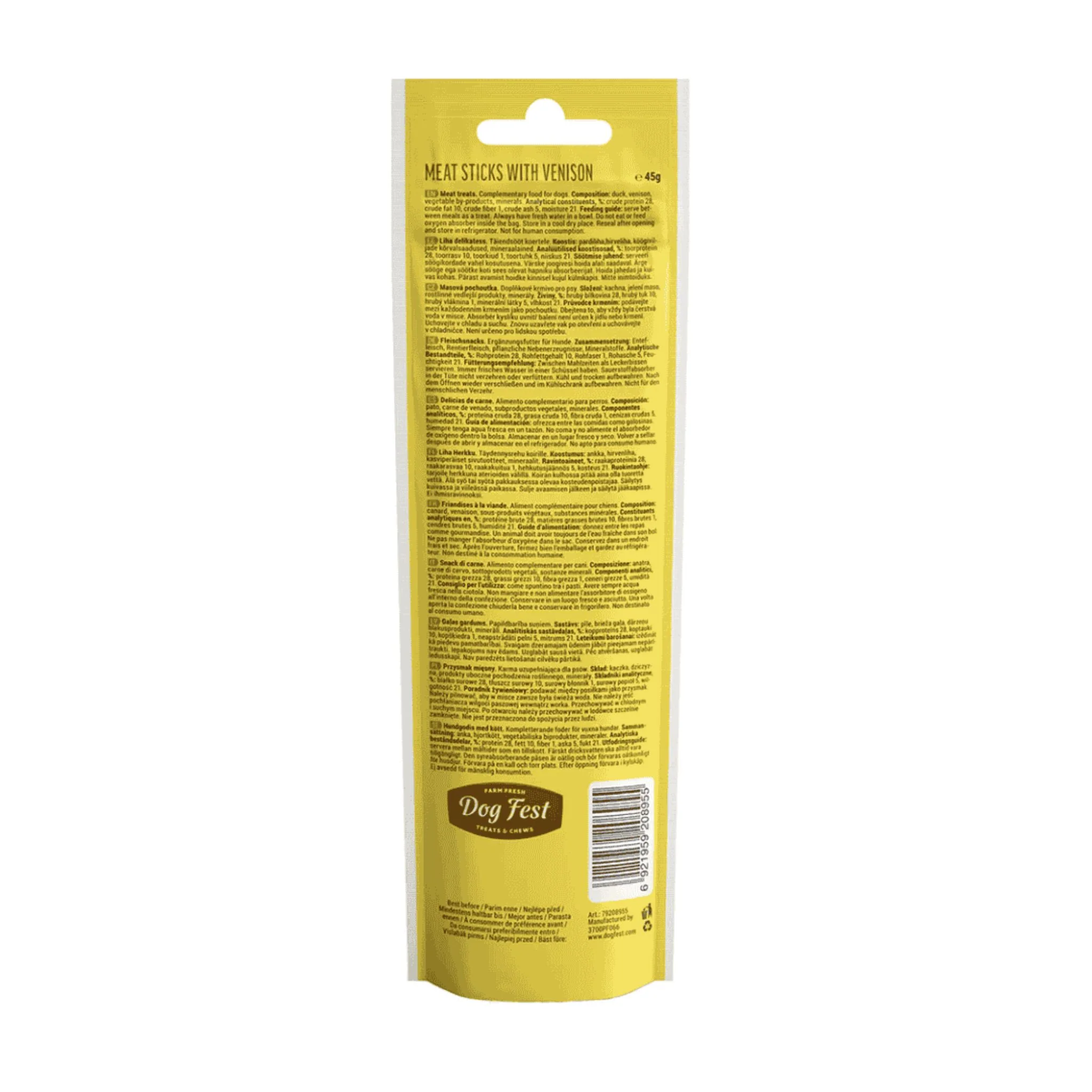 Dog Fest Meat Sticks With Venison For Adult Dog – 45g - Image 3