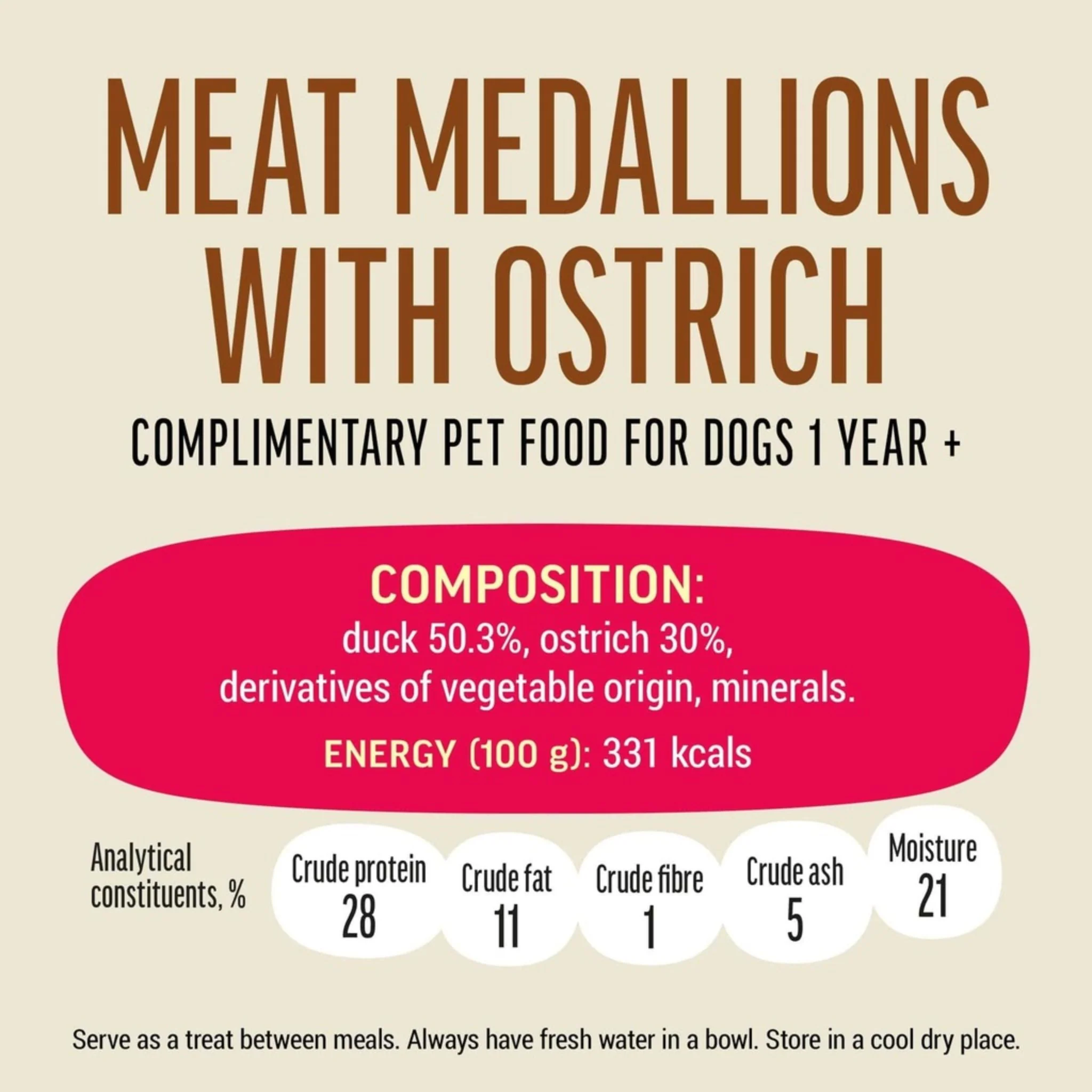 Dog Fest Medallions With Ostrich For Adult Dog – 90g - Image 5