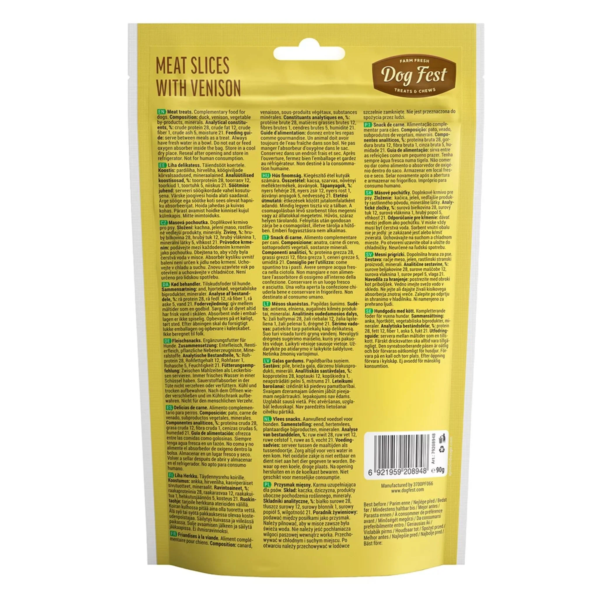 Dog Fest Slices With Venison For Adult Dog - 90g - Image 3