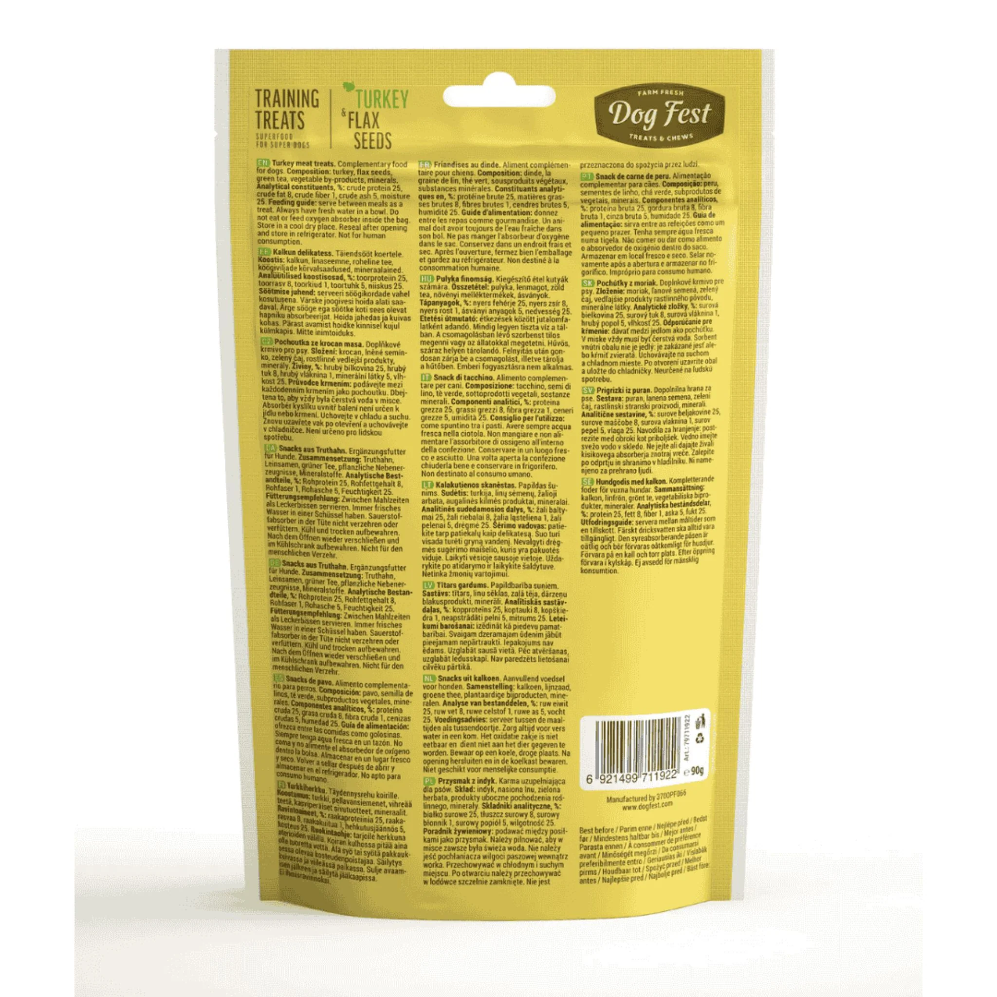 Dog Fest Training Treats Turkey & Flax Seeds - 90g - Image 2
