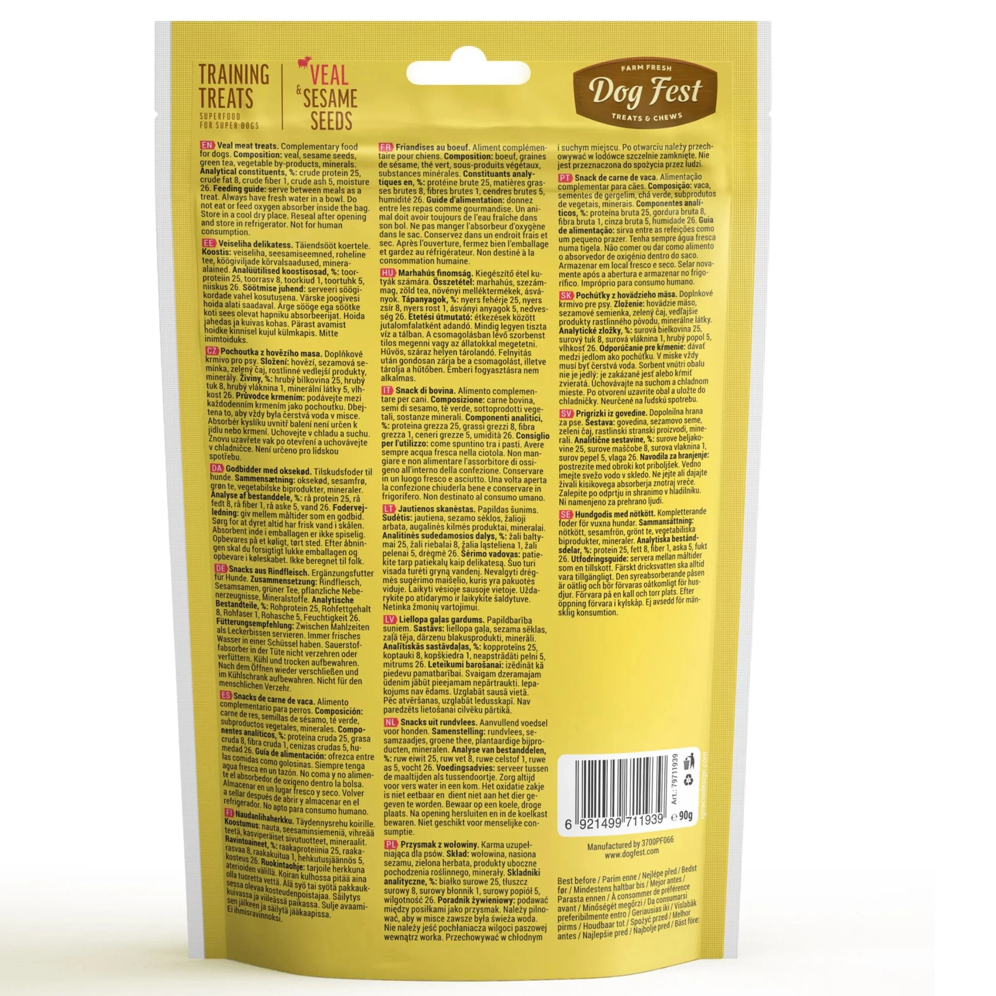 Dog Fest Training Treats Veal & Sesame Seeds – 90g - Image 2