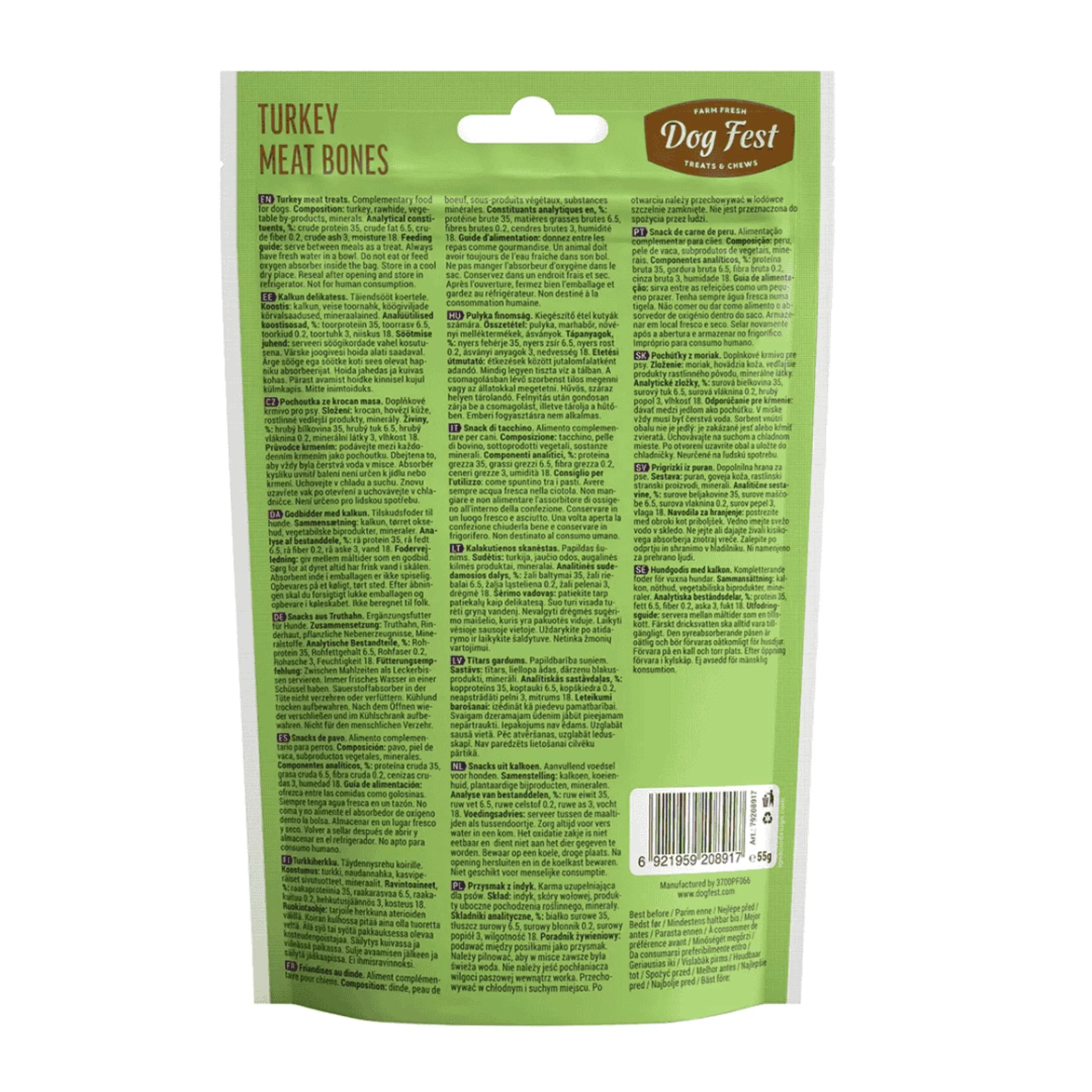 Dog Fest Turkey Meat Bones For Small Breeds – 55g - Image 3