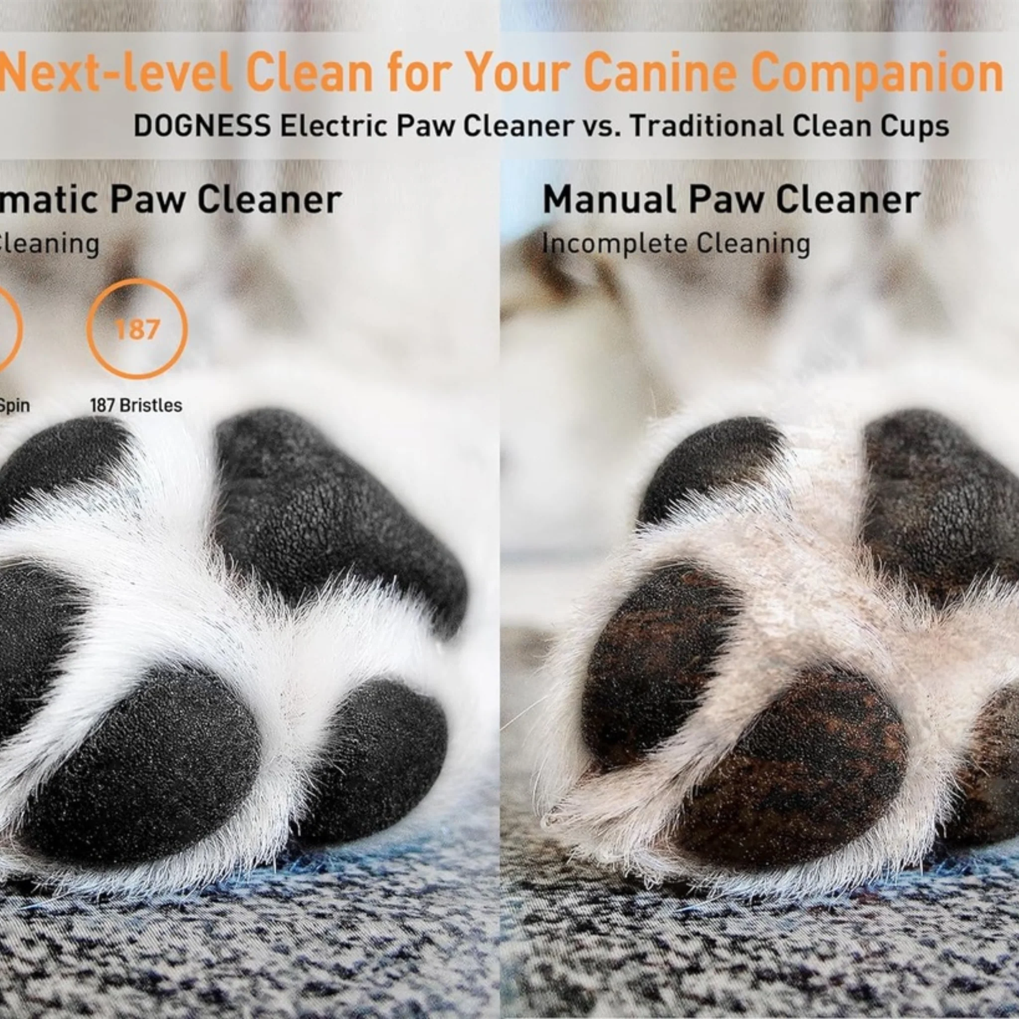 Dogness Automatic Pet Paw Cleaner & Massager Plus - White - Image 2