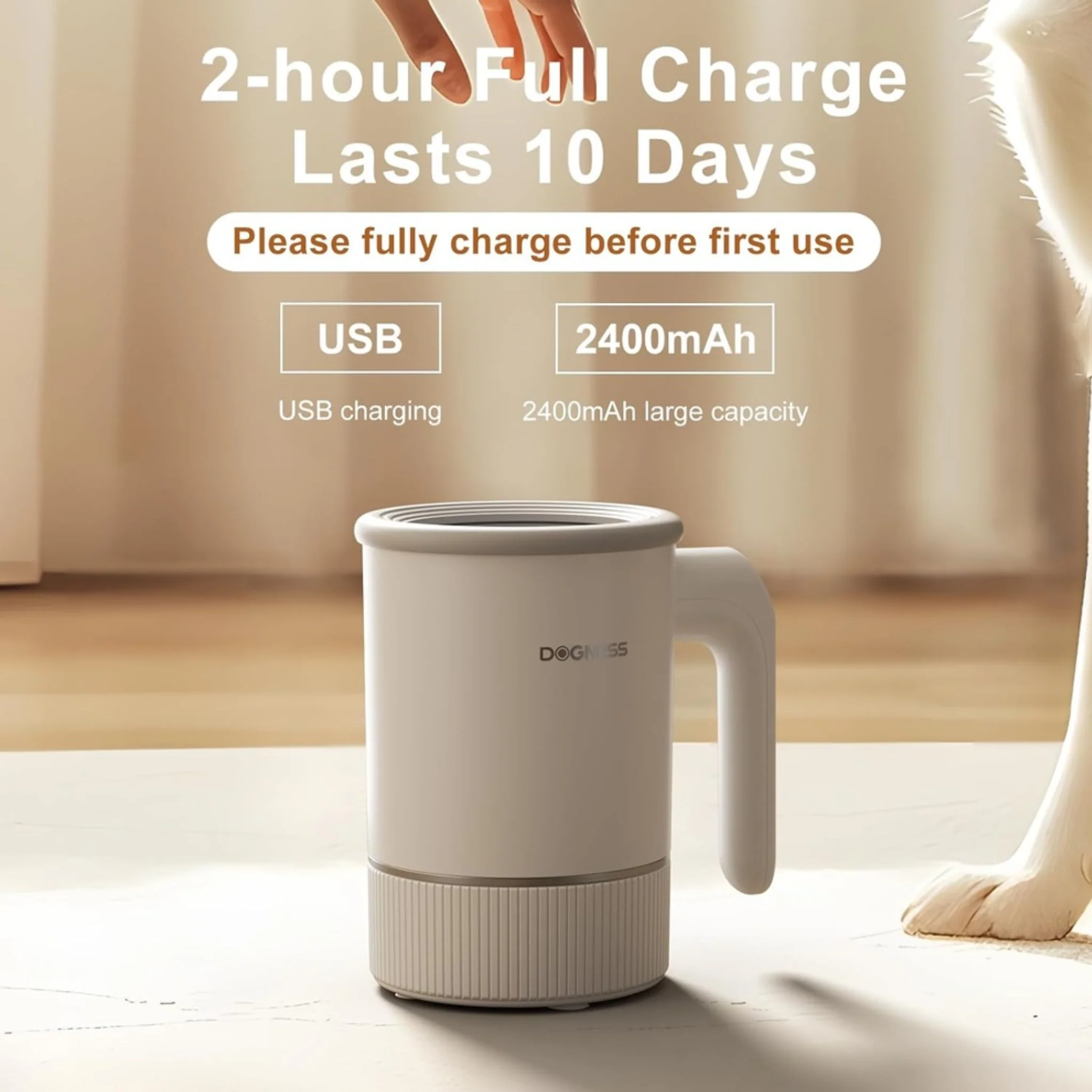 Dogness Automatic Pet Paw Cleaner & Massager Plus - White - Image 6