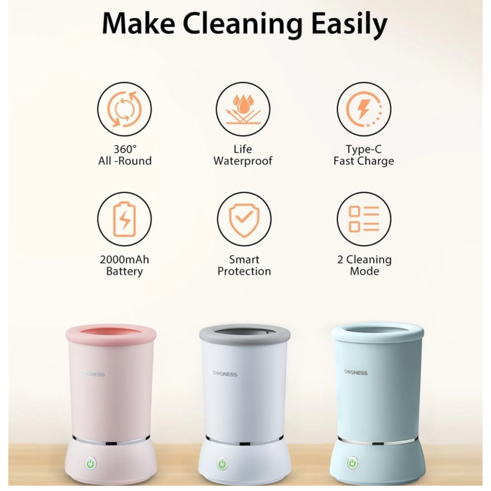 Dogness Automatic Paw Cleaner & Massager For Dog & Cat - White - Image 3
